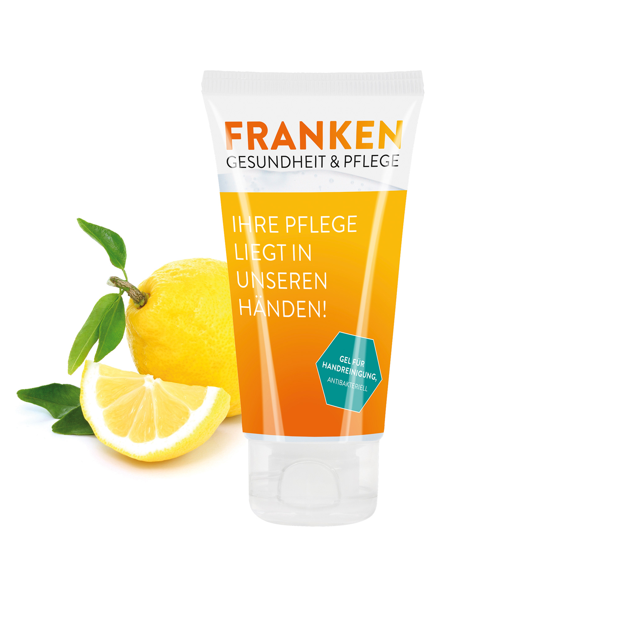 50 ml Tube mit Klappdeckel. kristallklar - Handreinigungsgel antibakteriell - RealityPrint