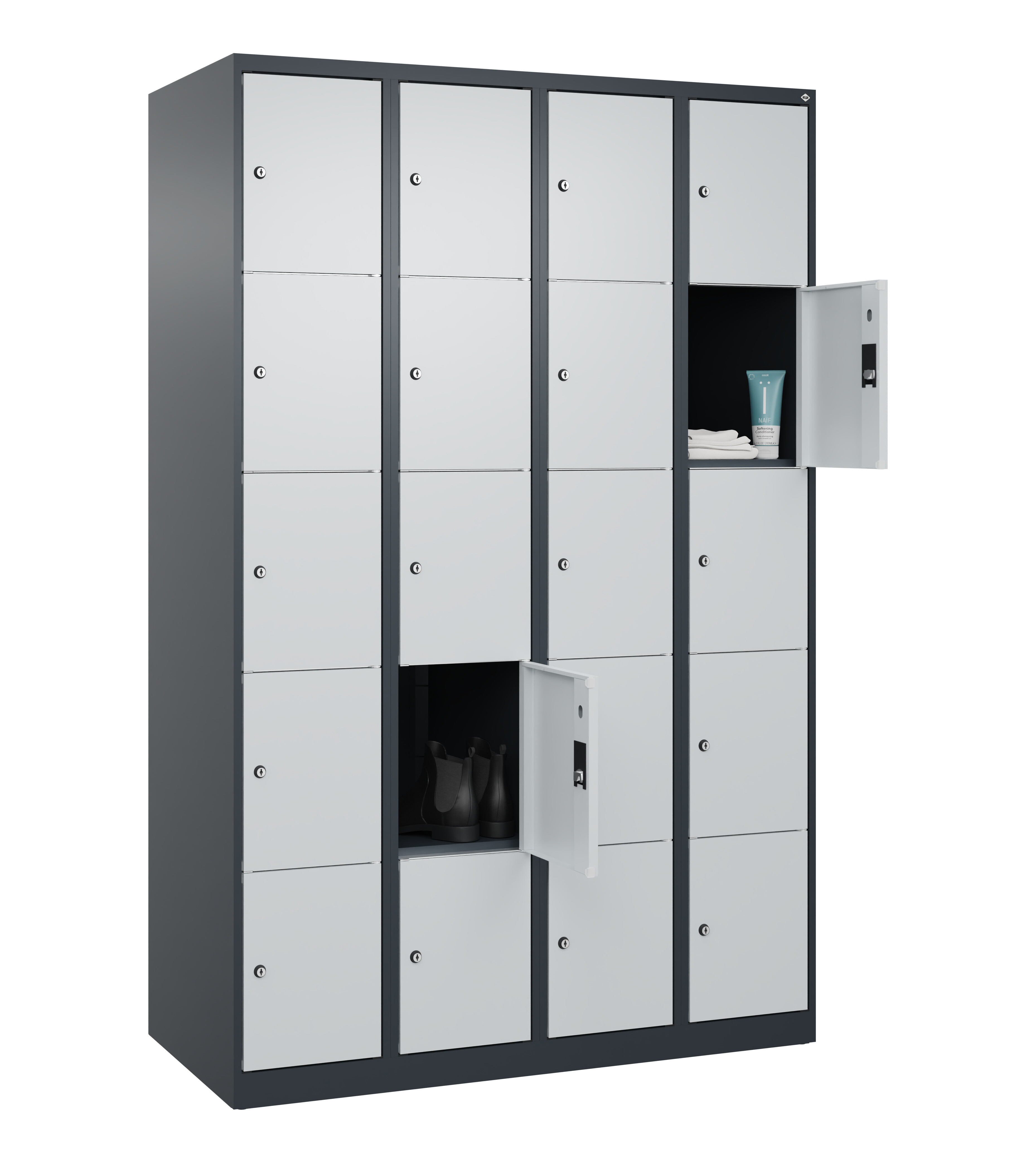 Schließfachschrank Classic Plus, 20 Fächer, 1850x1200x500mm Schließfachschrank Classic Plus, 20 Fächer, 1850x1200x500mm