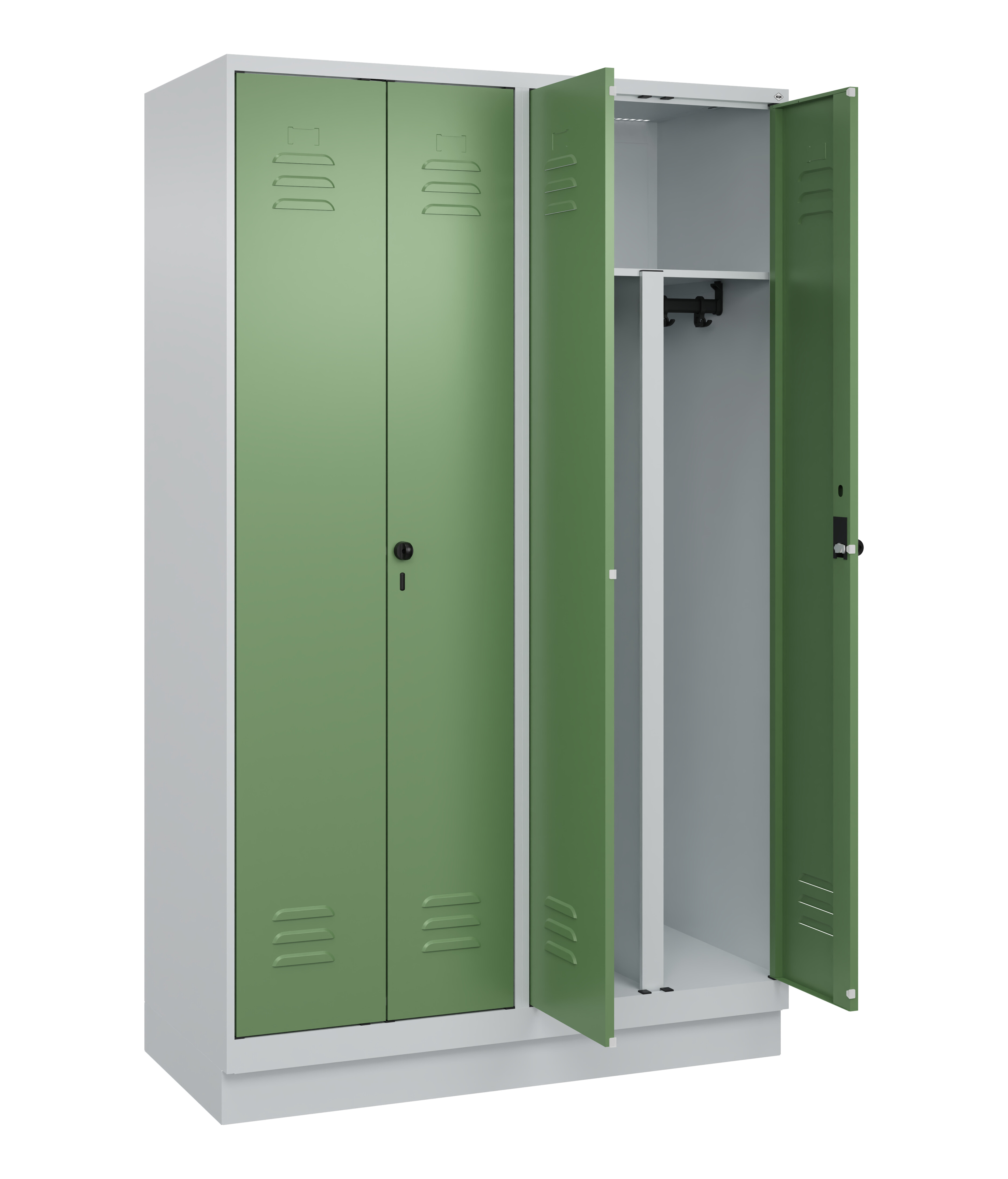 PSA Doppel-Spind Classic Plus, Sockel, 4 Abteile, 1950x1200x500mm