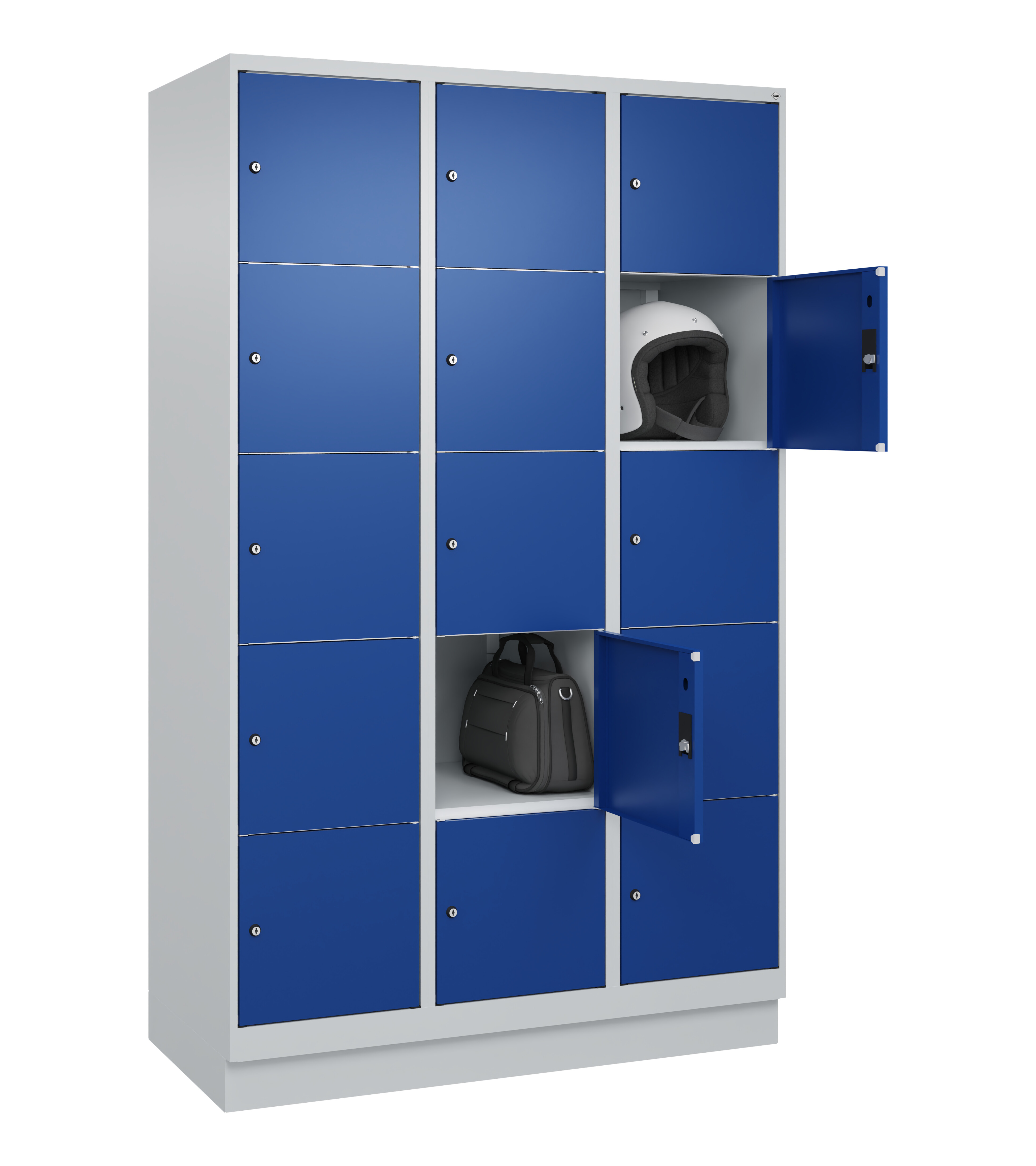 Schließfachschrank Classic Plus, Sockel, 15 Fächer, 2120x1200x500mm Schließfachschrank Classic Plus, Sockel, 15 Fächer, 2120x1200x500mm