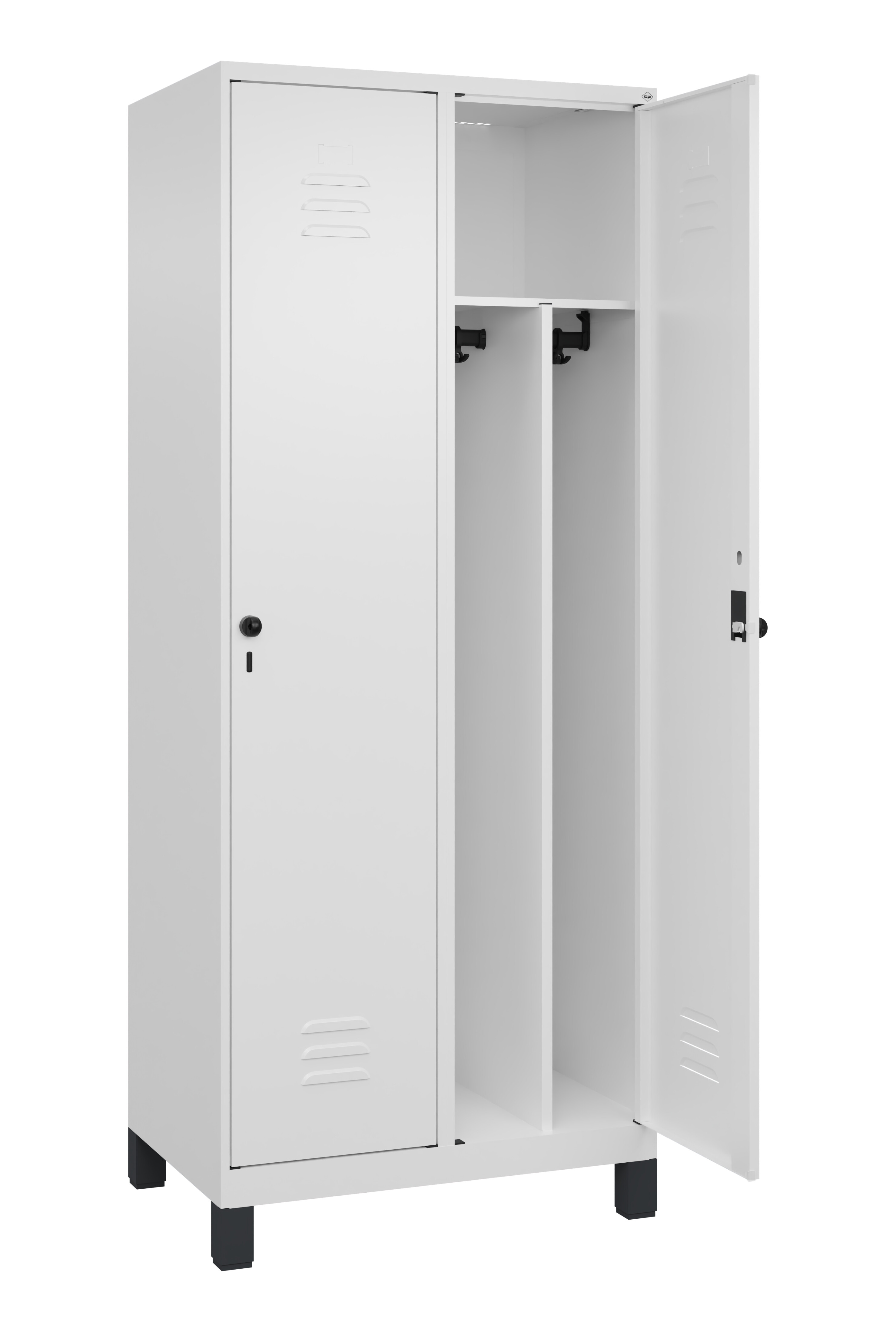 Spind Classic Plus, Füße, 2 Abteile, 1950x800x500mm Spind Classic Plus, Füße, 2 Abteile, 1950x800x500mm