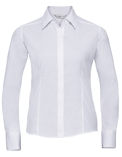Russell Collection Ladies´ Long Sleeve Fitted Polycotton Poplin Shirt