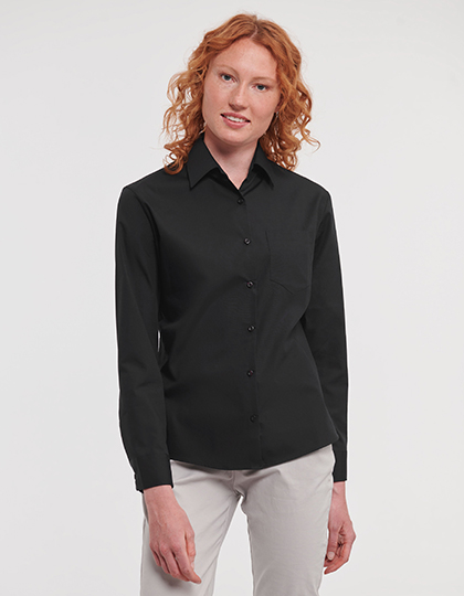 Russell Collection Ladies´ Long Sleeve Classic Pure Cotton Poplin Shirt