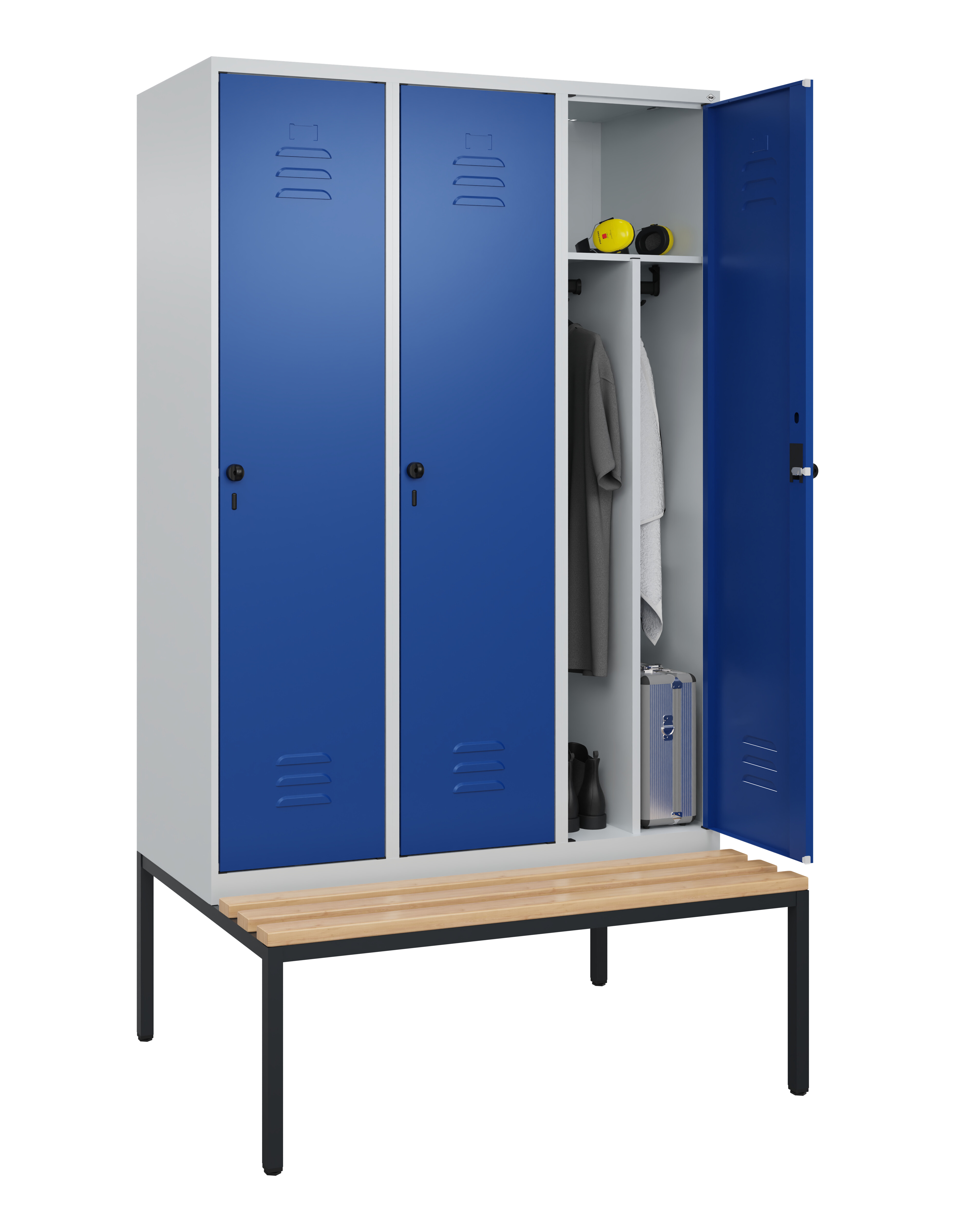Spind Classic Plus, Bank, 3 Abteile, 2120x1200x815mm