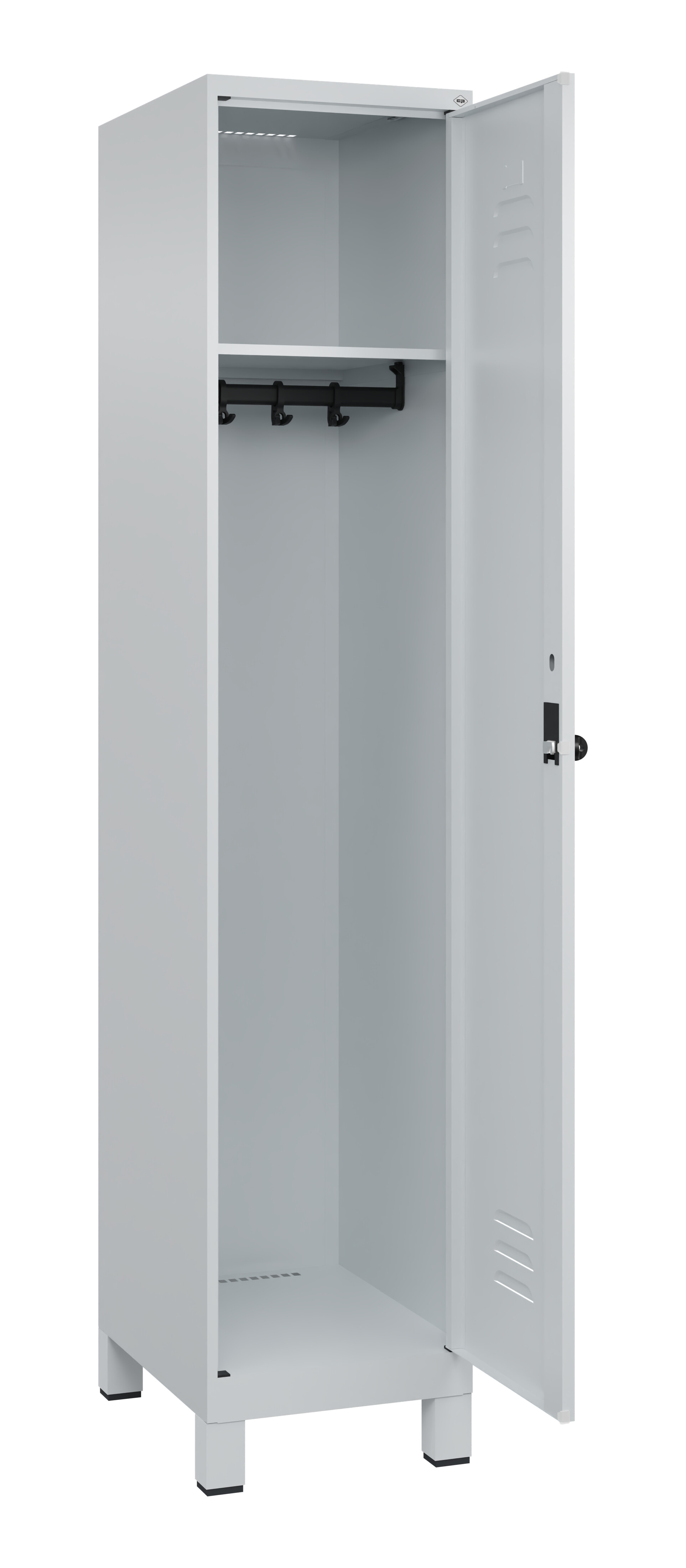 Spind Classic Plus, Füße, 1 Abteil, 1950x400x500mm