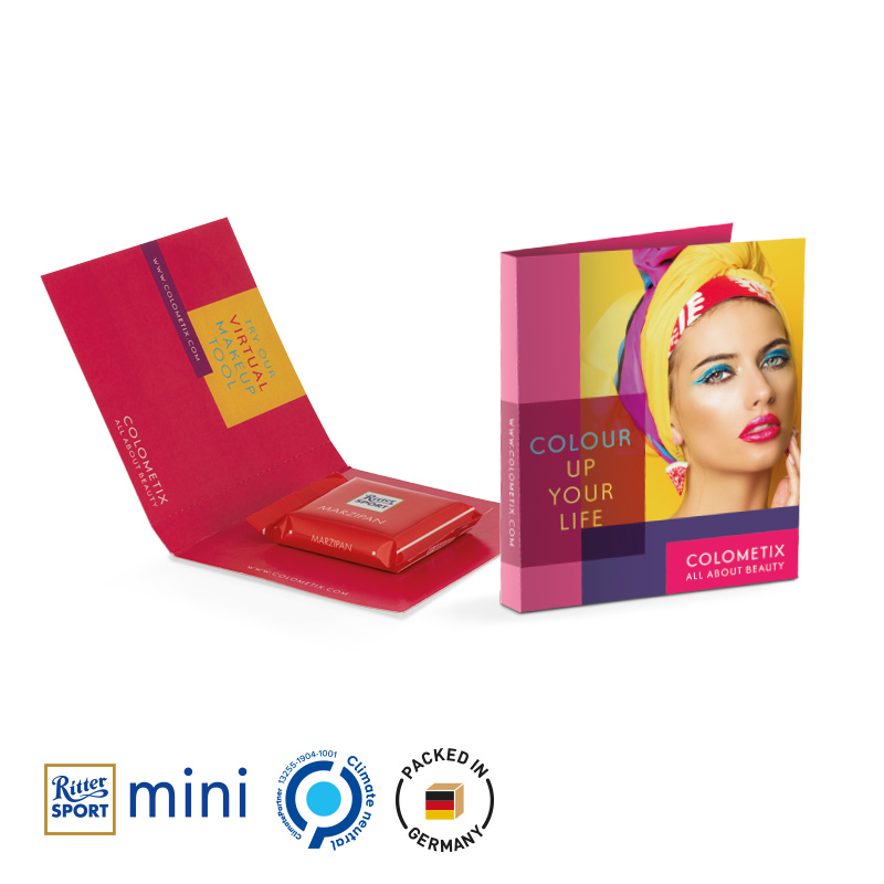 Werbekarte Midi Ritter SPORT mini Marzipan