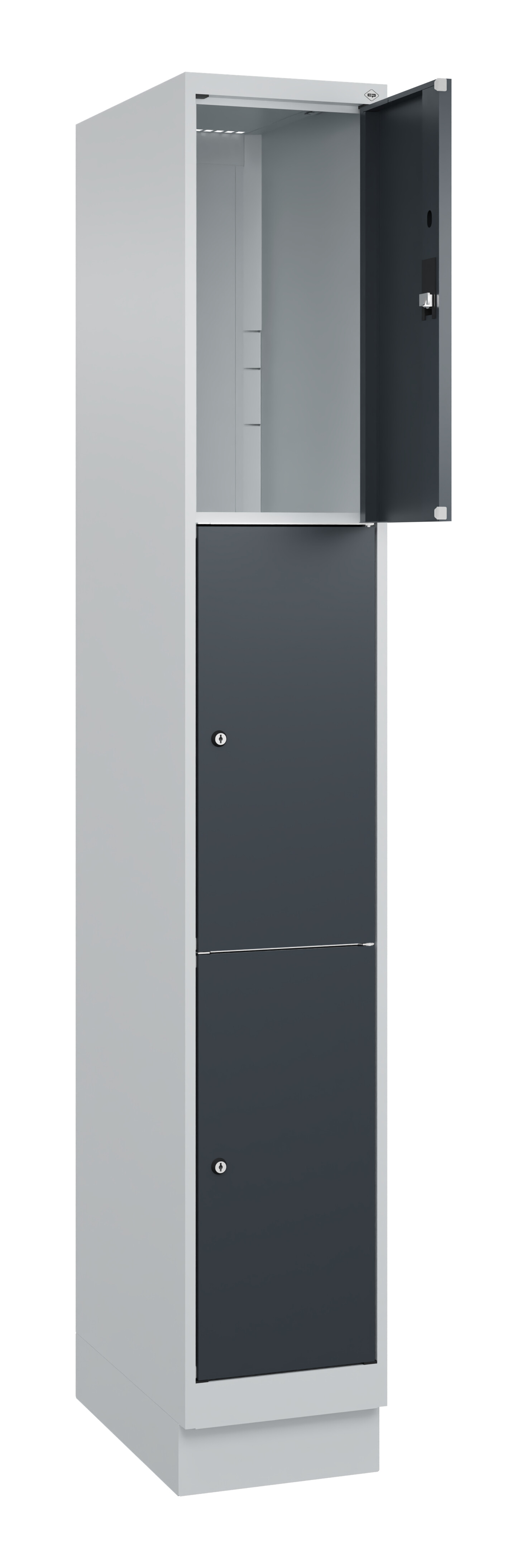 Schließfachschrank Classic Plus, Sockel, 3 Fächer, 1950x300x500mm Schließfachschrank Classic Plus, Sockel, 3 Fächer, 1950x300x500mm