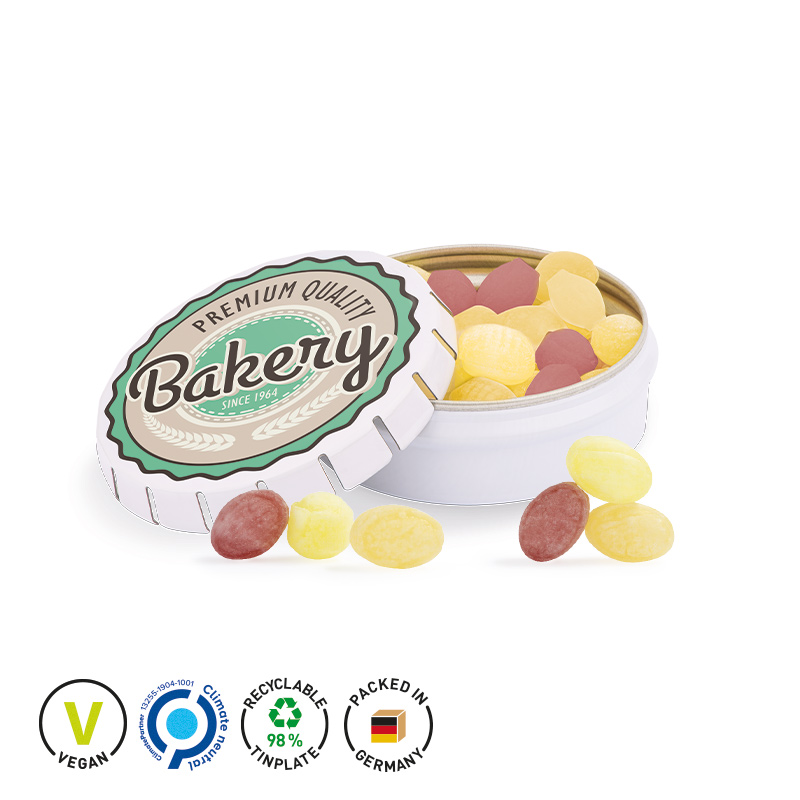 Quick Box weiß Mini Bonbons Fruchtmix Quick Box weiß Mini Bonbons Fruchtmix