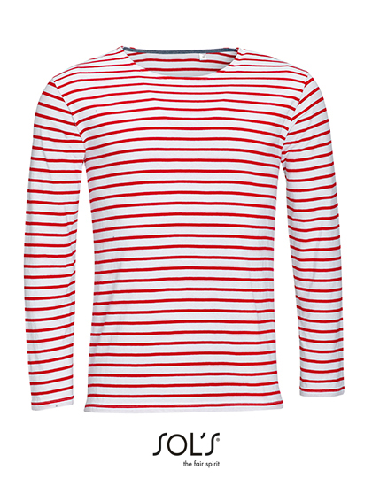 SOL´S Men´s Long Sleeve Striped T-Shirt Marine