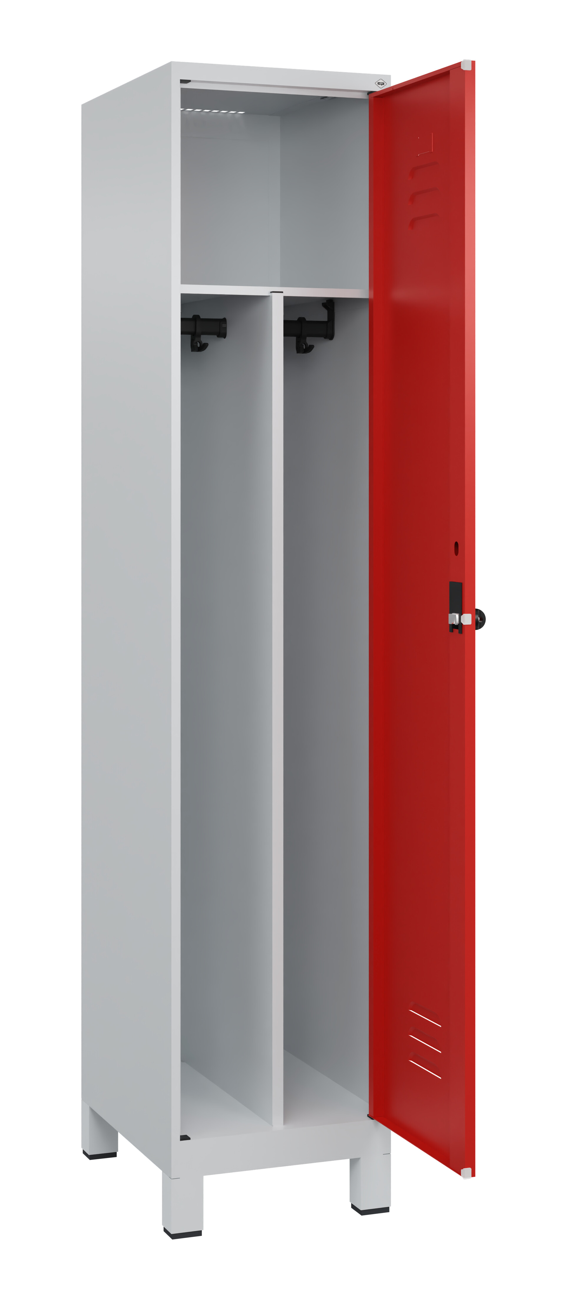 Spind Classic Plus, Füße, 1 Abteil, 1950x400x500mm