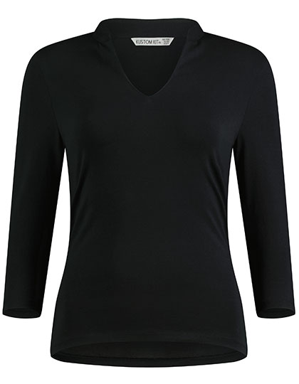 Kustom Kit Regular Fit Mandarin Collar Top 3'4 Sleeve