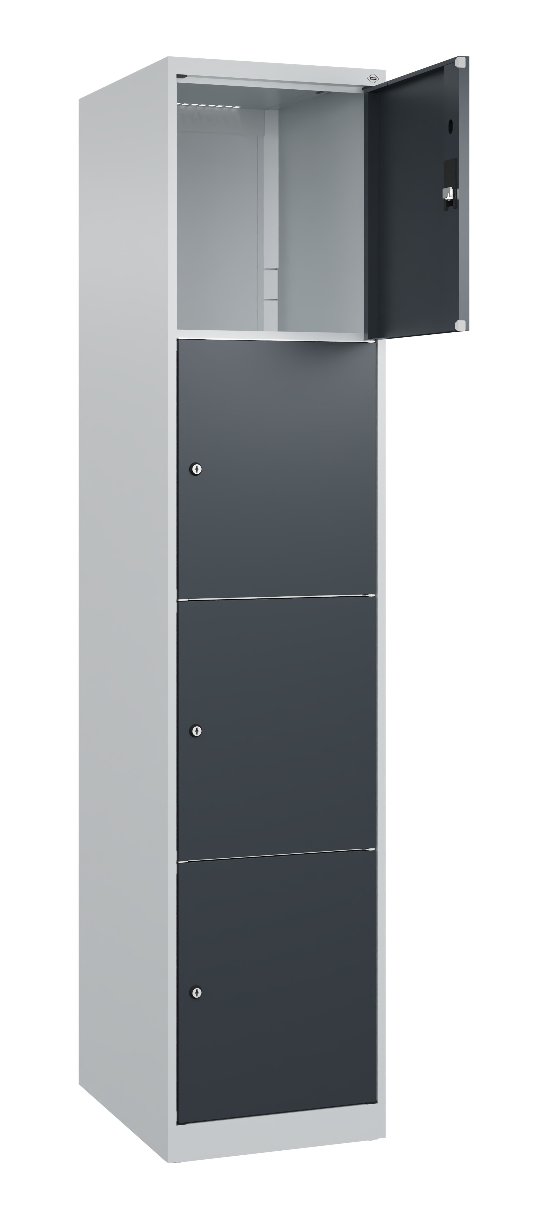 Schließfachschrank Classic Plus, 4 Fächer, 1850x400x500mm Schließfachschrank Classic Plus, 4 Fächer, 1850x400x500mm