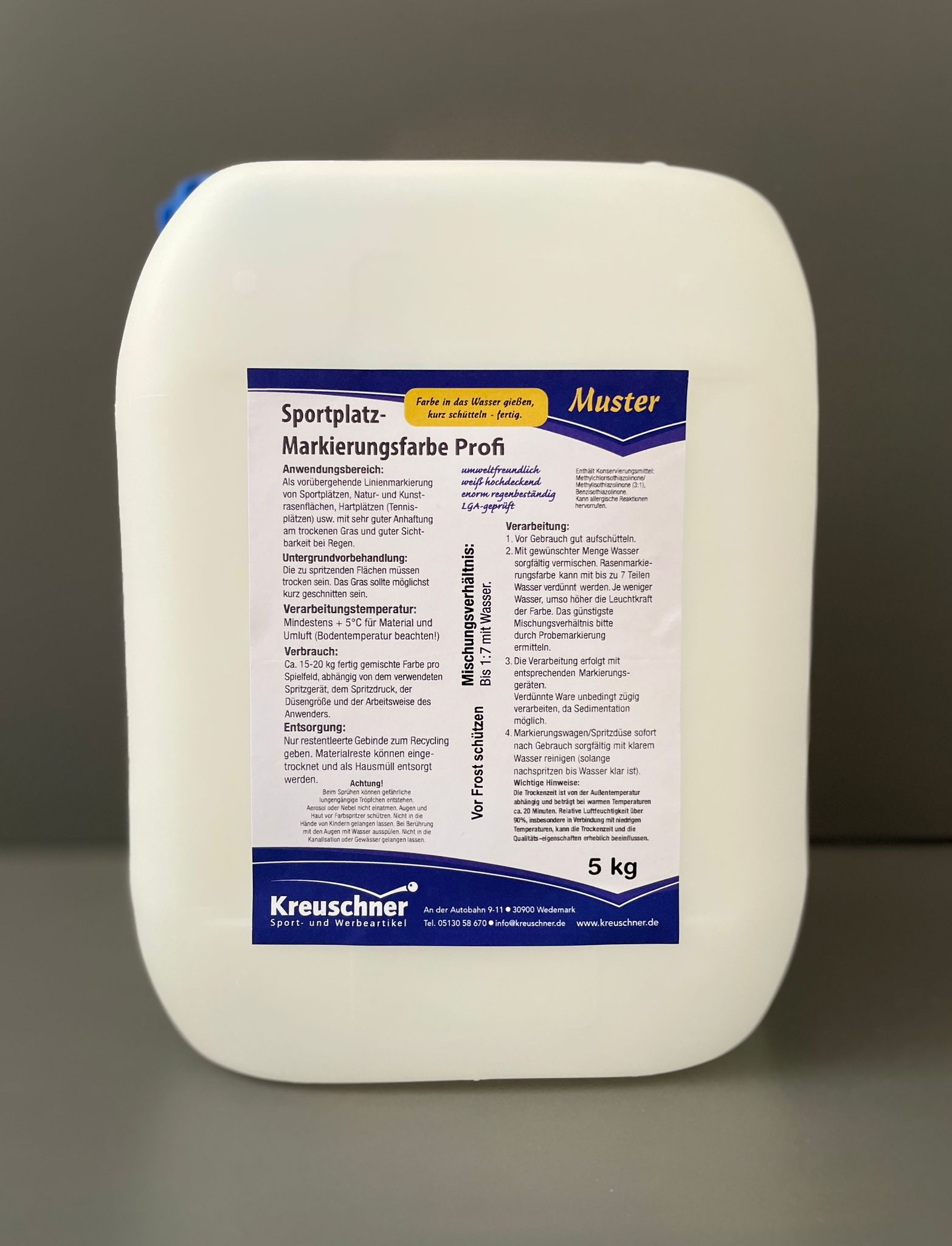 Rasenmarkierungsfarbe Profi 5kg Testkanister Rasenmarkierungsfarbe Profi 5kg Testkanister