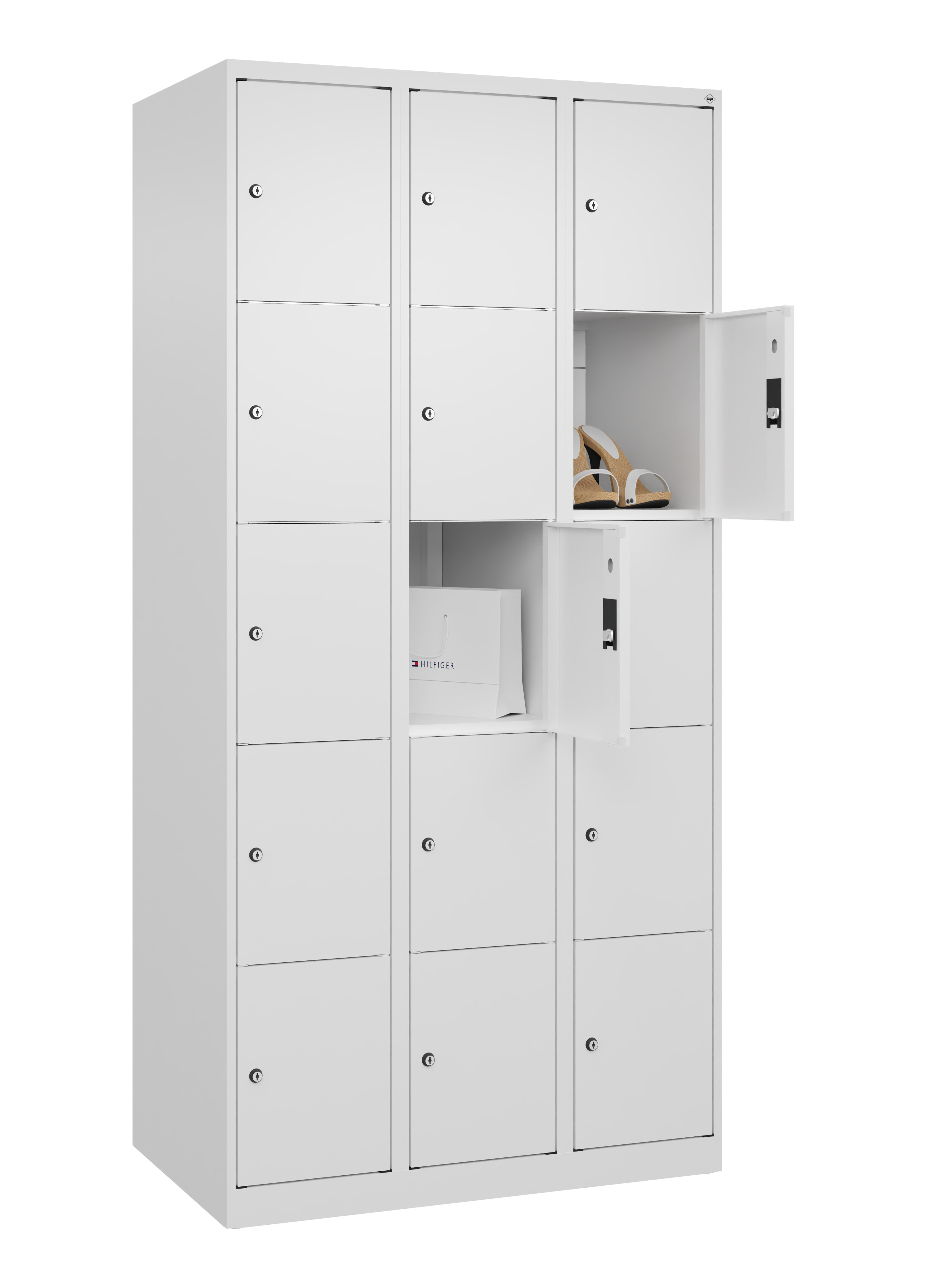 Schließfachschrank Classic Plus, 15 Fächer, 1850x900x500mm