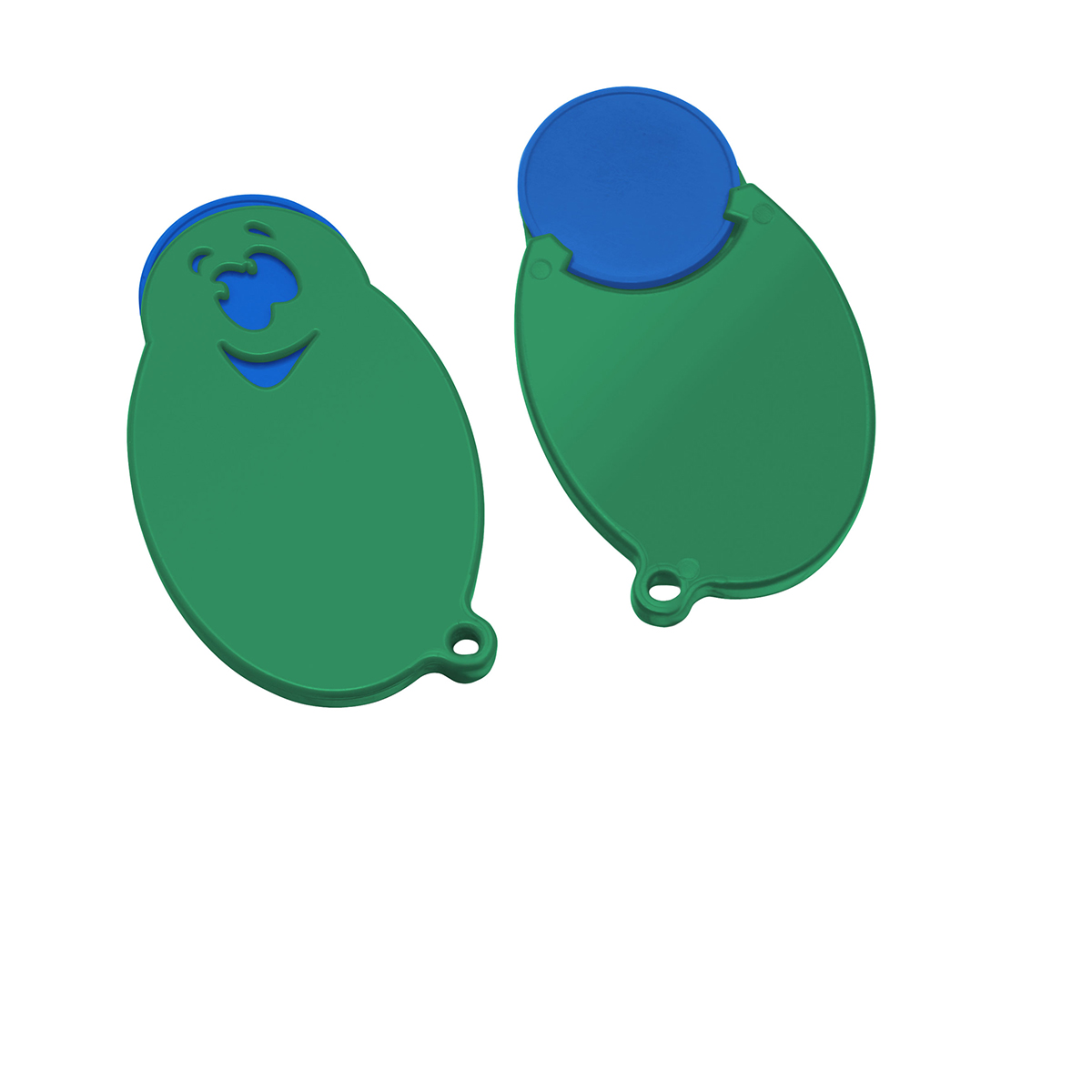 Chiphalter mit 1€-Chip Gesicht Chiphalter mit 1€-Chip Gesicht