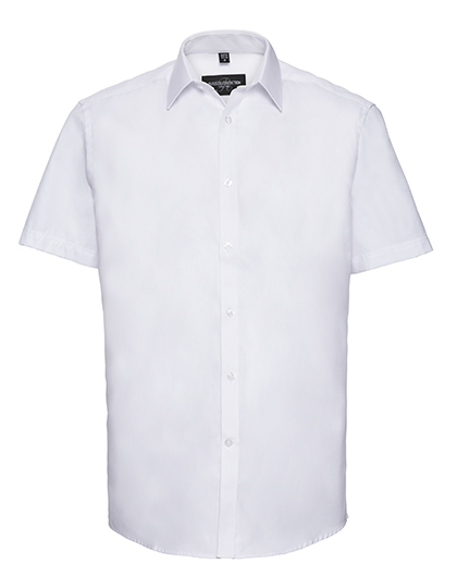 Russell Collection Men´s Short Sleeve Tailored Herringbone Shirt