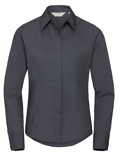 Russell Collection Ladies´ L'S Poly-Cotton Easy Care Fitted Poplin Shirt Russell Collection Ladies´ L'S Poly-Cotton Easy Care Fitted Poplin Shirt