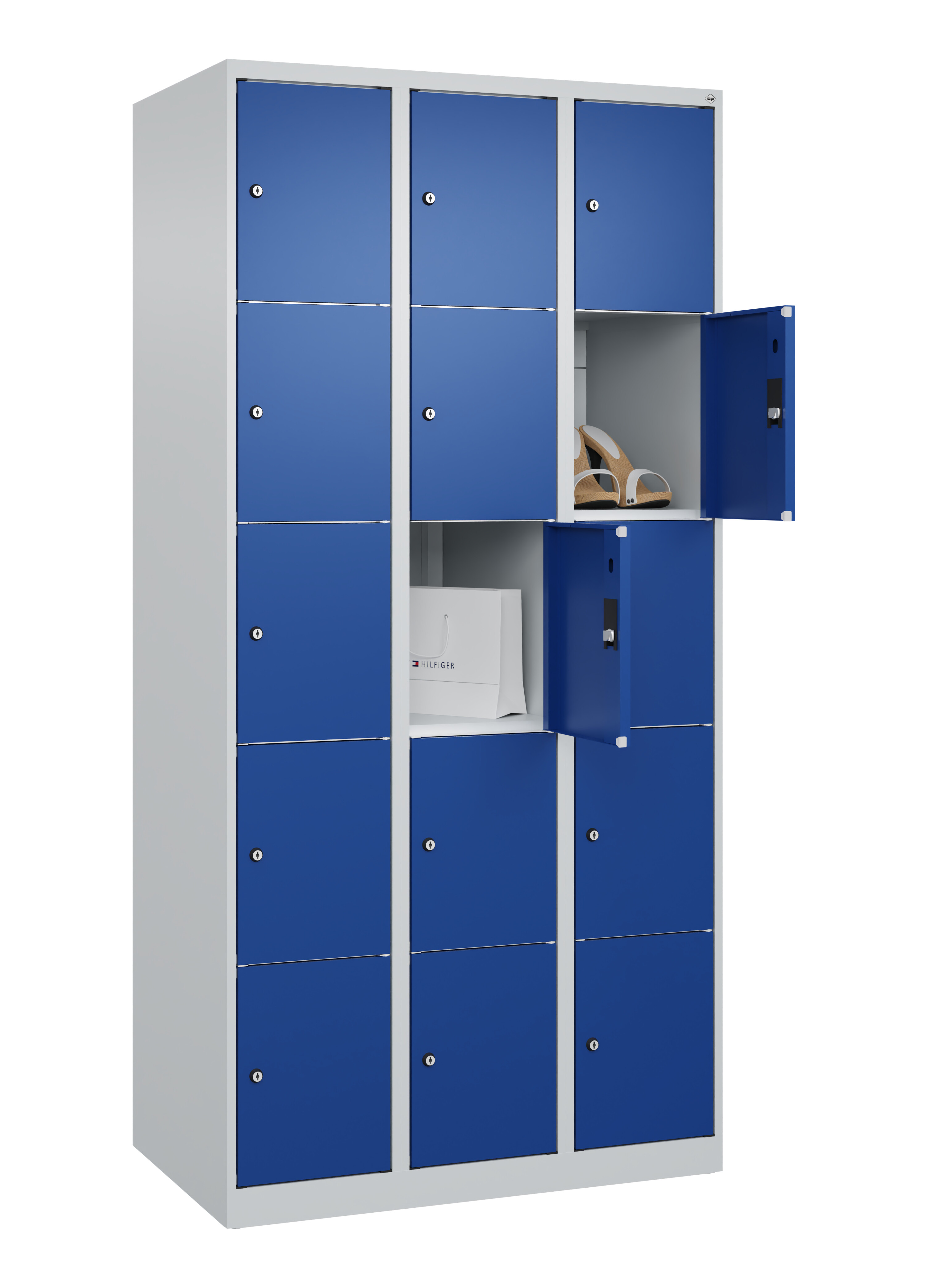 Schließfachschrank Classic Plus, 15 Fächer, 1850x900x500mm