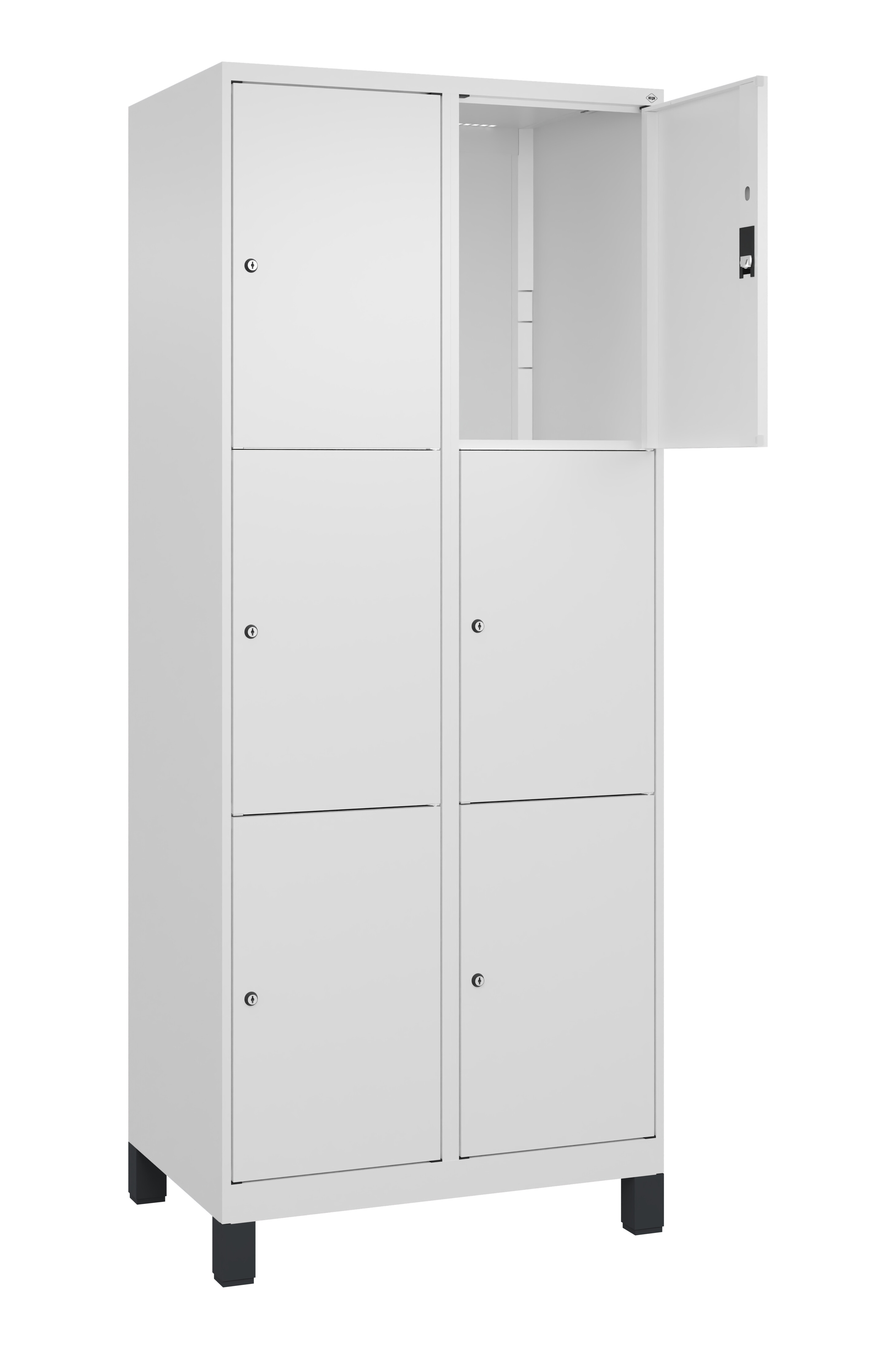 Schließfachschrank Classic Plus, Füße, 6 Fächer, 1950x800x500mm Schließfachschrank Classic Plus, Füße, 6 Fächer, 1950x800x500mm