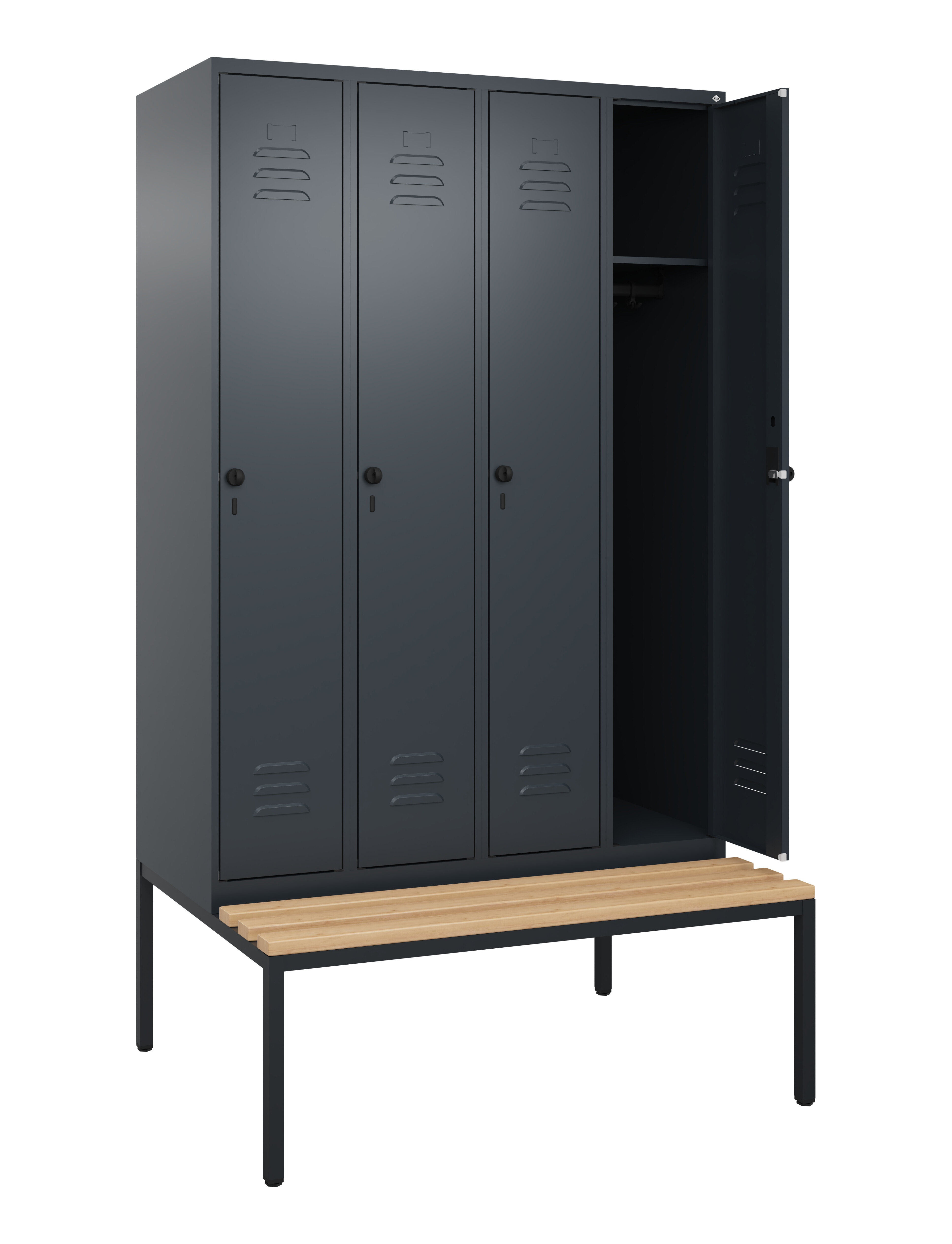 Spind Classic Plus, Bank, 4 Abteile, 2120x1200x815mm