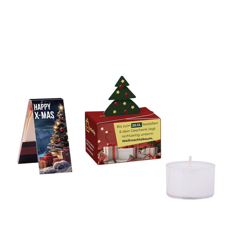 Geschenkbox Mini Tanne Teelicht