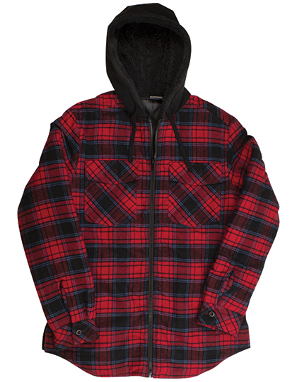 Burnside Men´s Flannel Jacket With Sherpa Hoodie