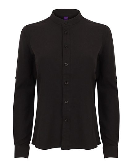 Henbury Ladies´ Mandarin Shirt Roll Tab Sleeve Henbury Ladies´ Mandarin Shirt Roll Tab Sleeve