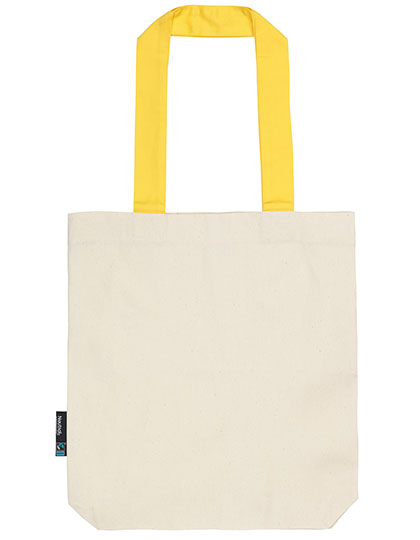 Neutral Twill Bag With Contrast Handles