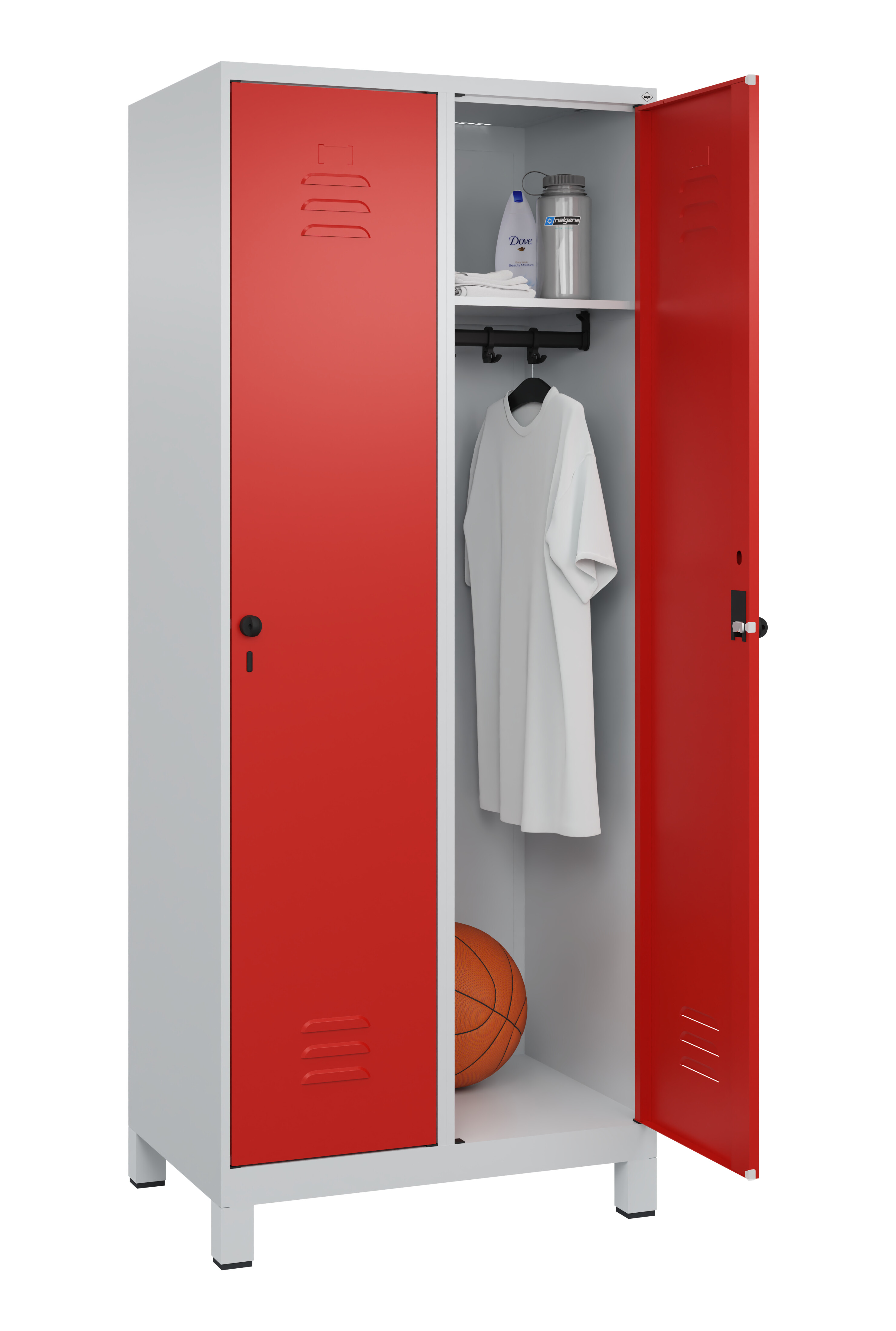 Spind Classic Plus, Füße, 2 Abteile, 1950x800x500mm Spind Classic Plus, Füße, 2 Abteile, 1950x800x500mm