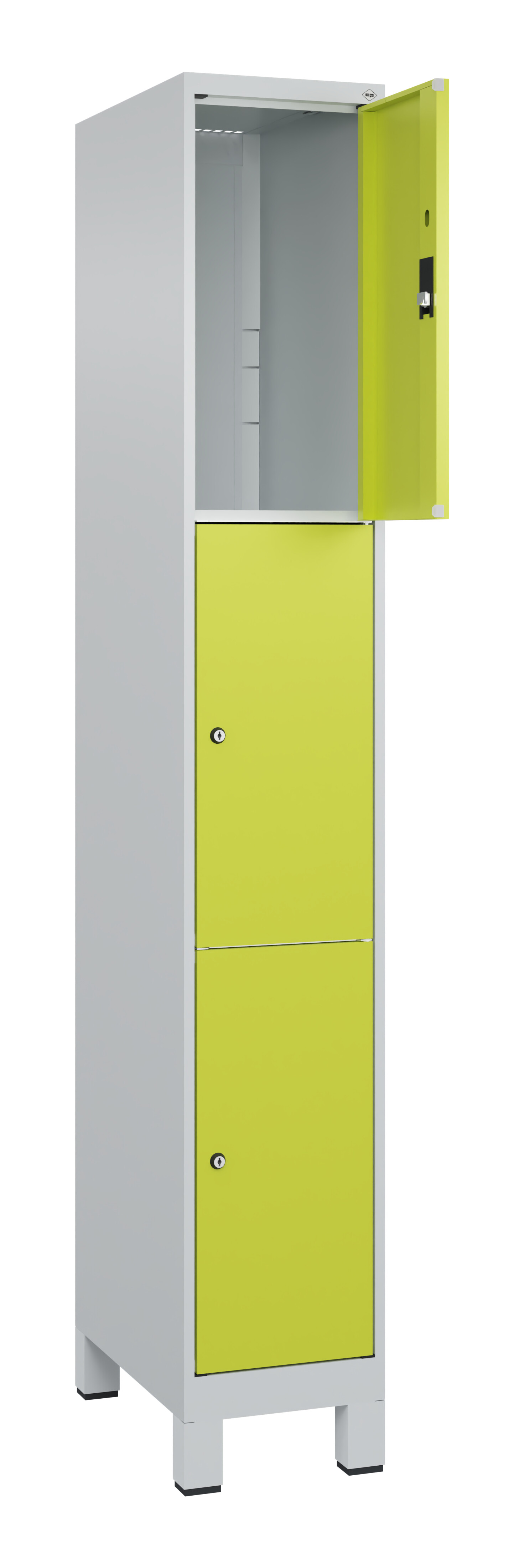 Schließfachschrank Classic Plus, Füße, 3 Fächer, 1950x300x500mm Schließfachschrank Classic Plus, Füße, 3 Fächer, 1950x300x500mm