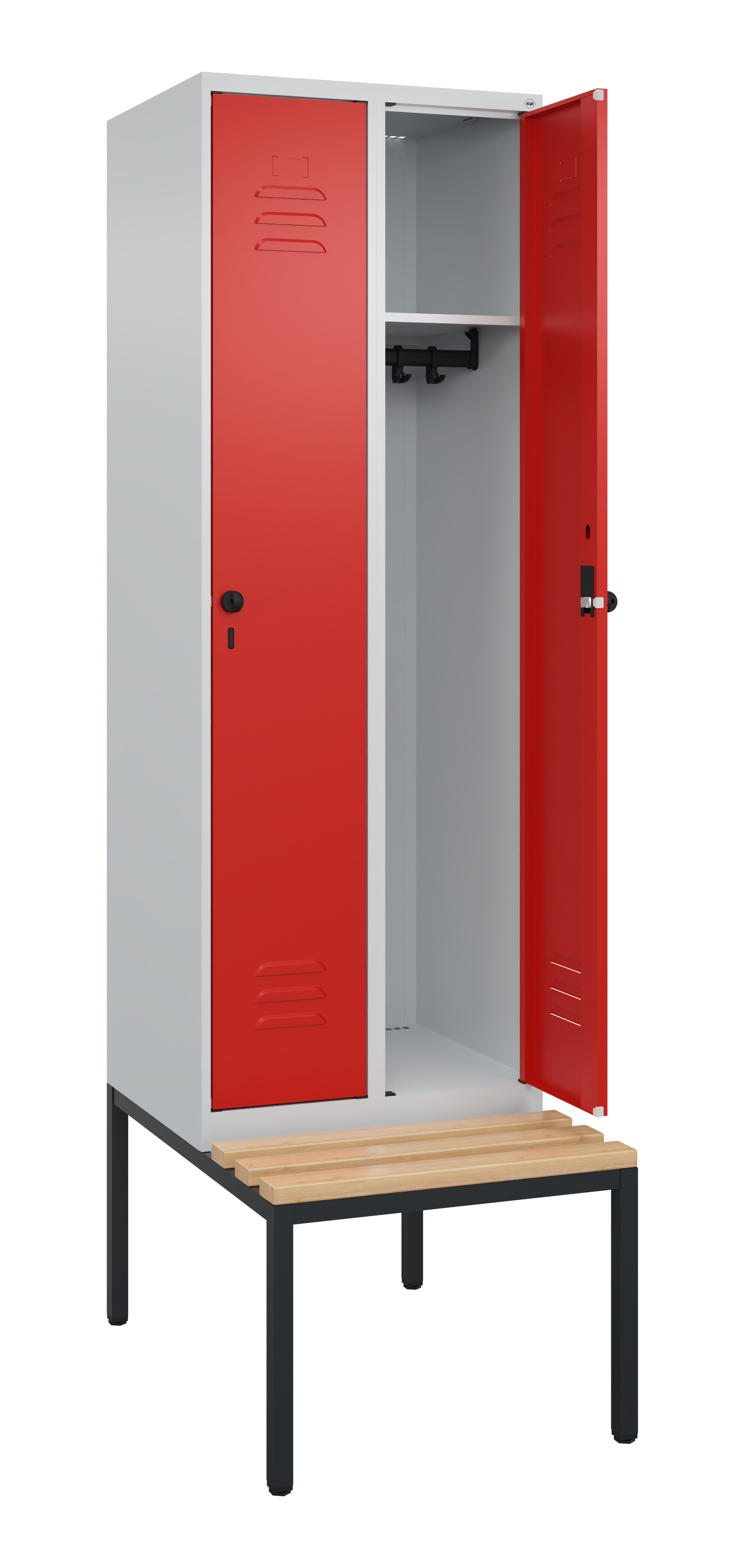 Spind Classic Plus, Bank, 2 Abteile, 2120x600x815mm