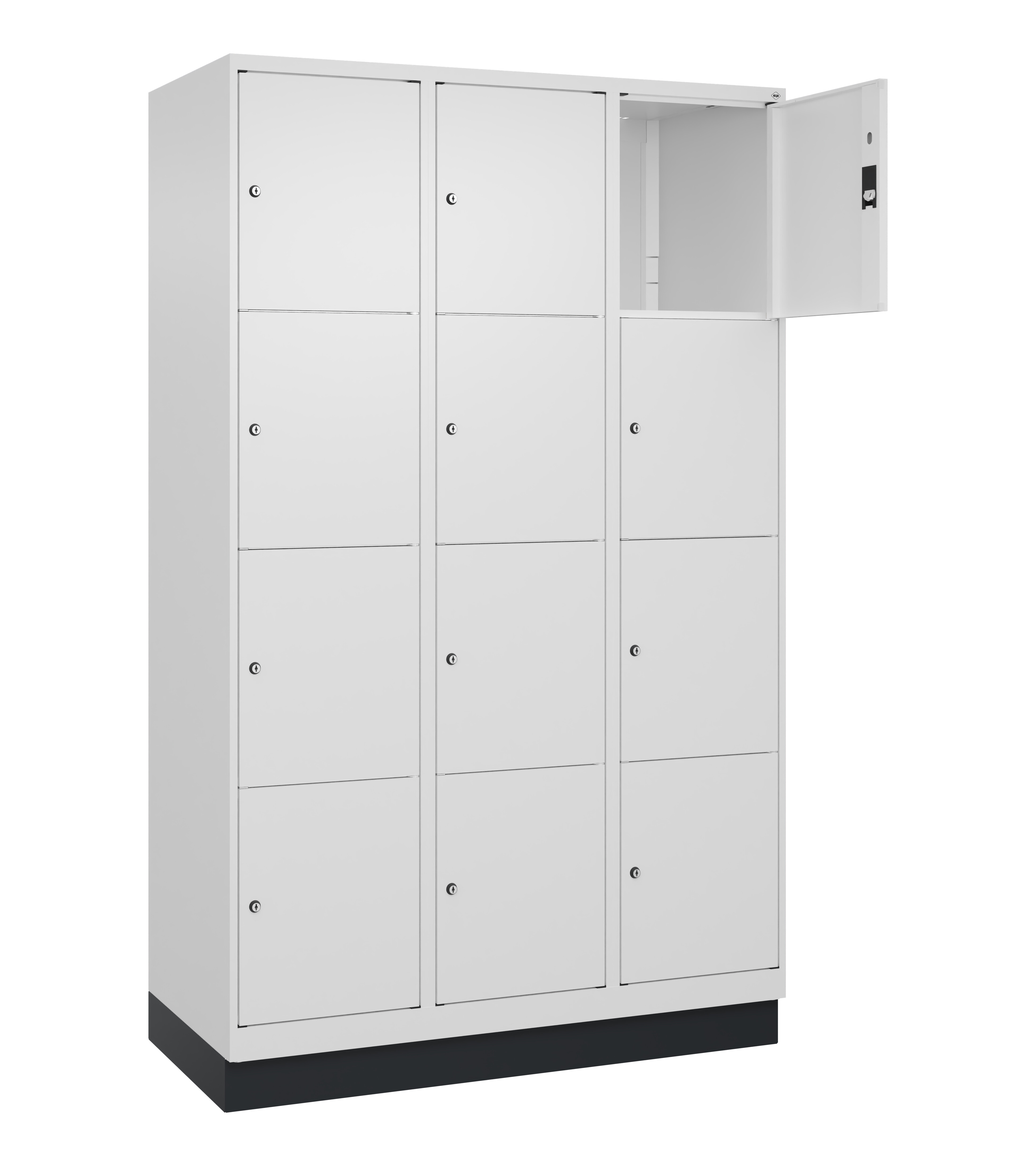 Schließfachschrank Classic Plus, Sockel, 12 Fächer, 2120x1200x500mm Schließfachschrank Classic Plus, Sockel, 12 Fächer, 2120x1200x500mm