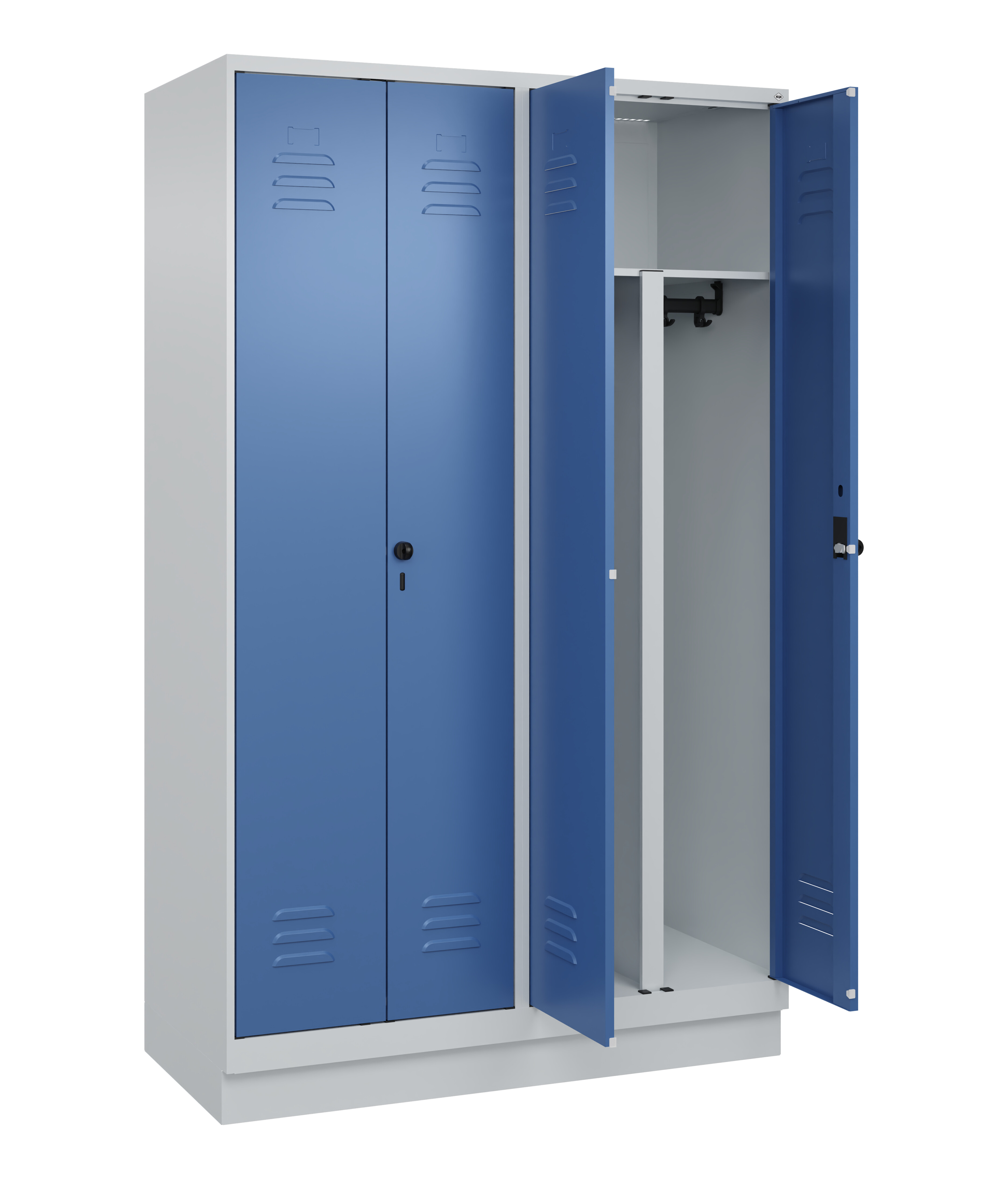 PSA Doppel-Spind Classic Plus, Sockel, 4 Abteile, 1950x1200x500mm