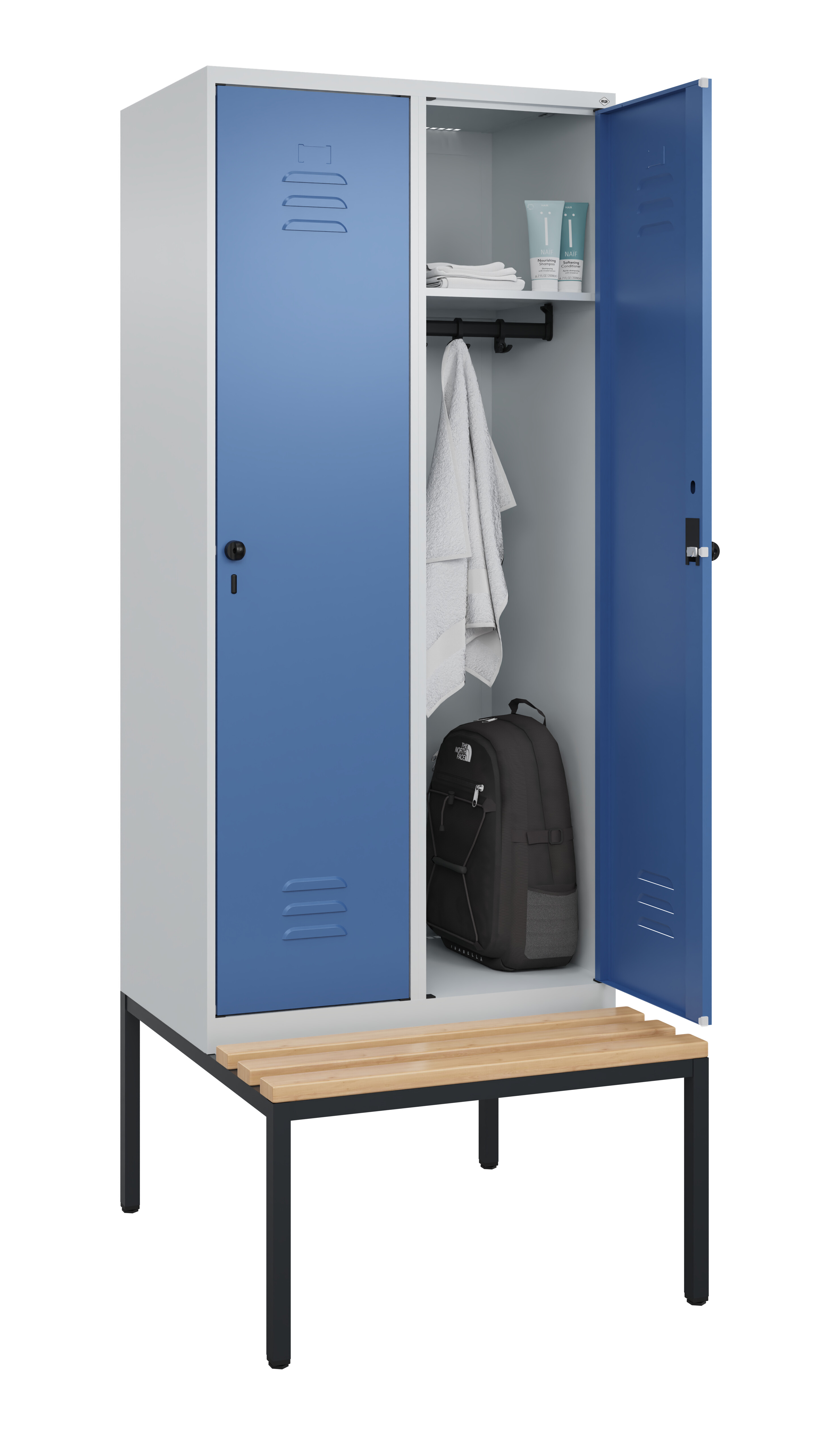 Spind Classic Plus, Bank, 2 Abteile, 2120x800x815mm Spind Classic Plus, Bank, 2 Abteile, 2120x800x815mm