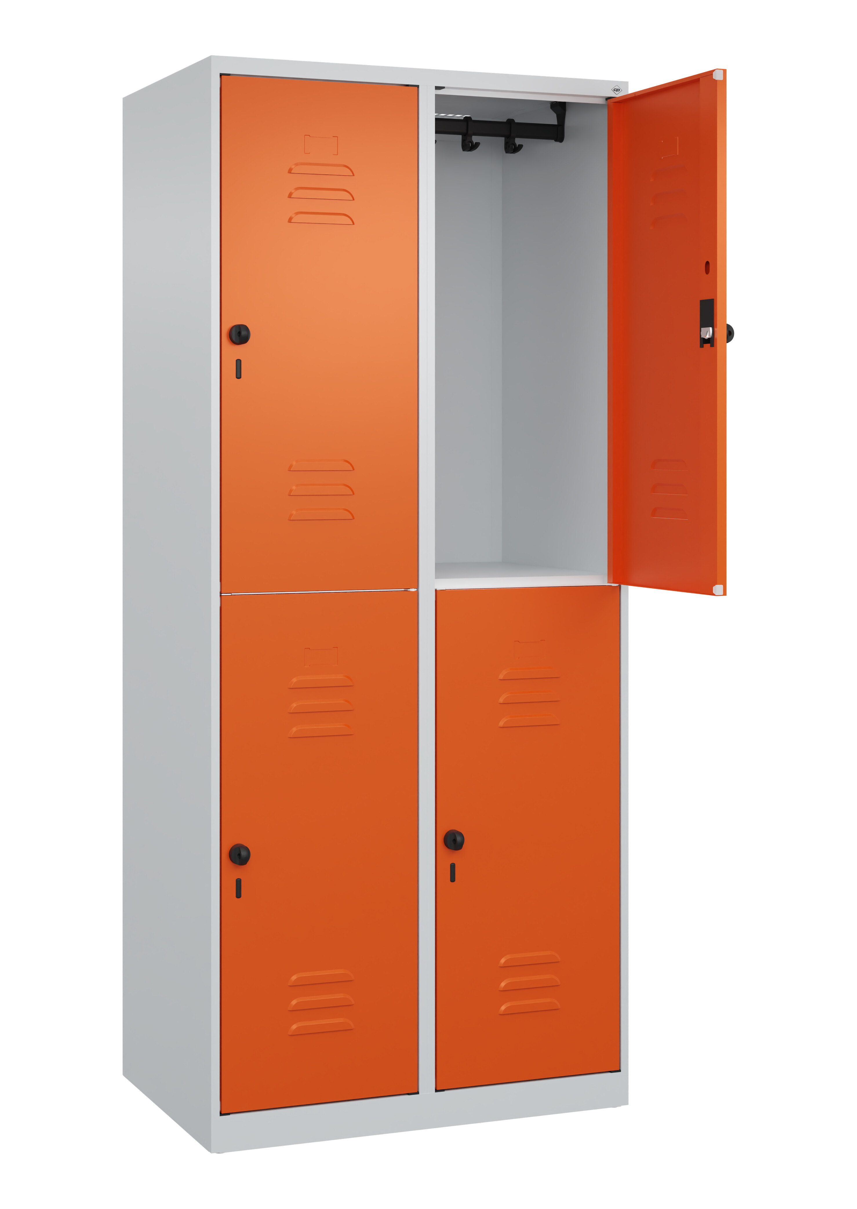 Doppelstock-Spind Classic Plus, 4 Fächer, 1850x800x500mm Doppelstock-Spind Classic Plus, 4 Fächer, 1850x800x500mm