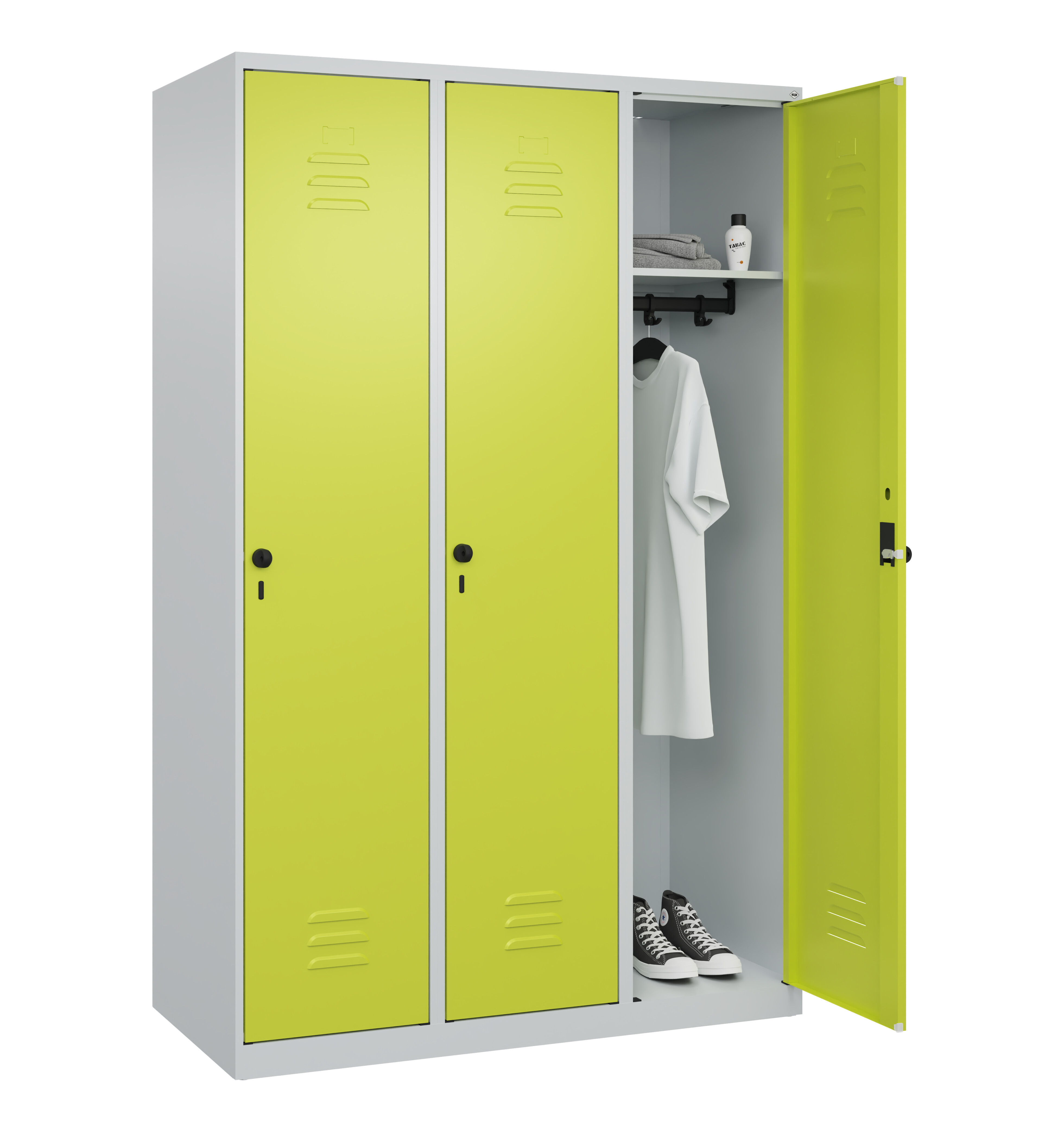 Spind Classic Plus, 3 Abteile, 1850x1200x500mm