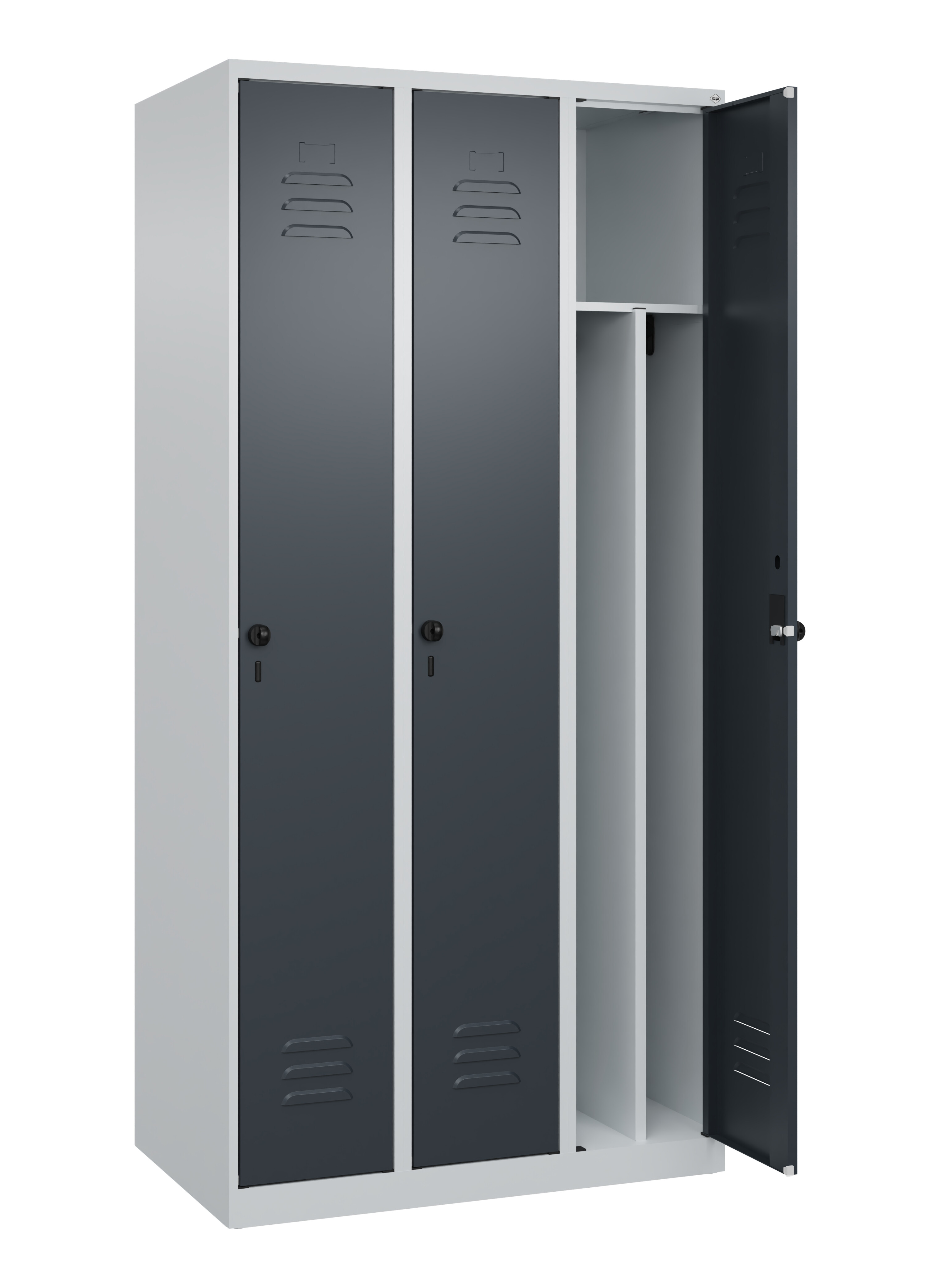 Spind Classic Plus, 3 Abteile, 1850x900x500mm Spind Classic Plus, 3 Abteile, 1850x900x500mm