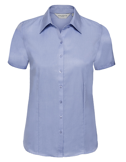 Russell Collection Ladies´ Short Sleeve Tailored Herringbone Shirt