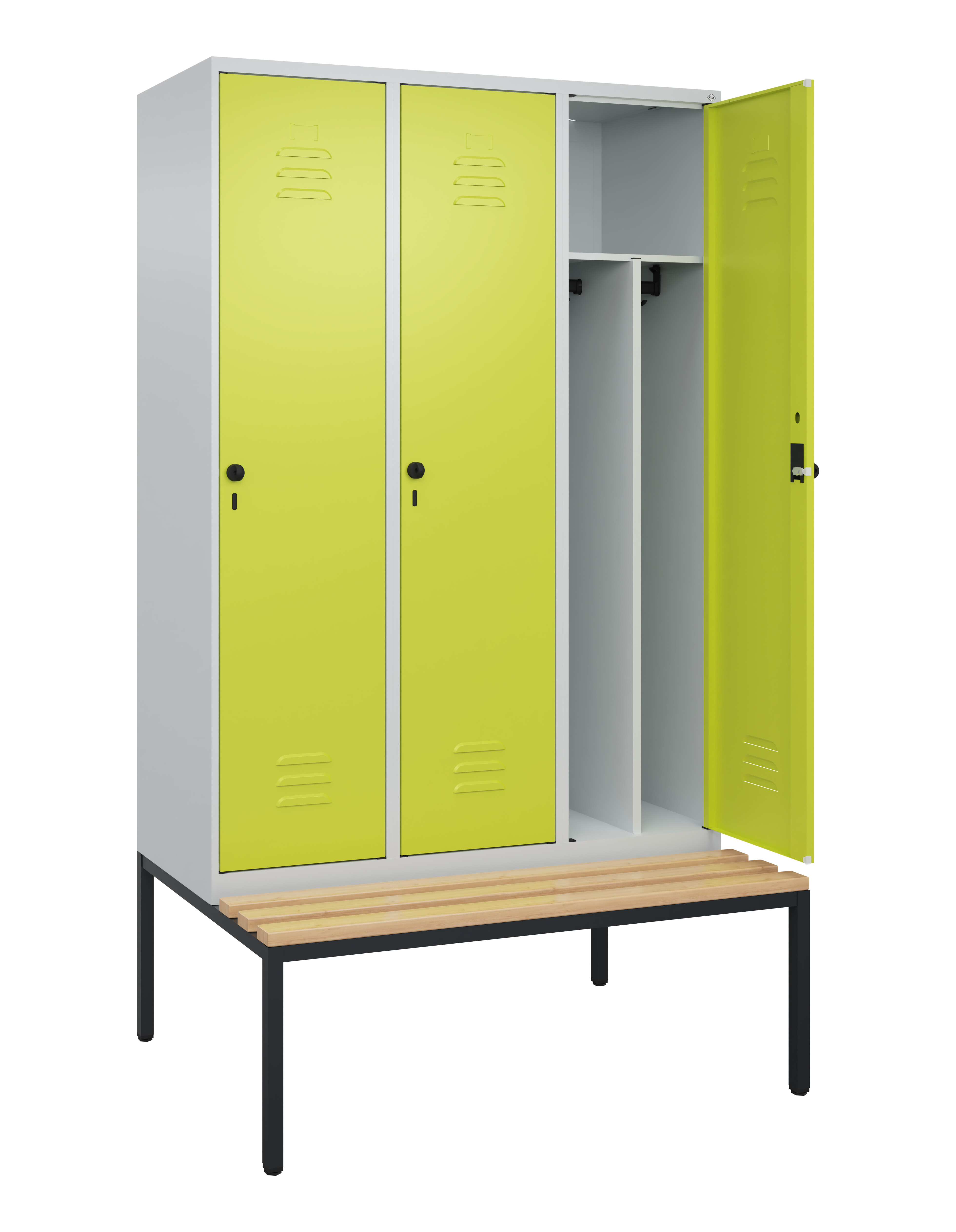 Spind Classic Plus, Bank, 3 Abteile, 2120x1200x815mm