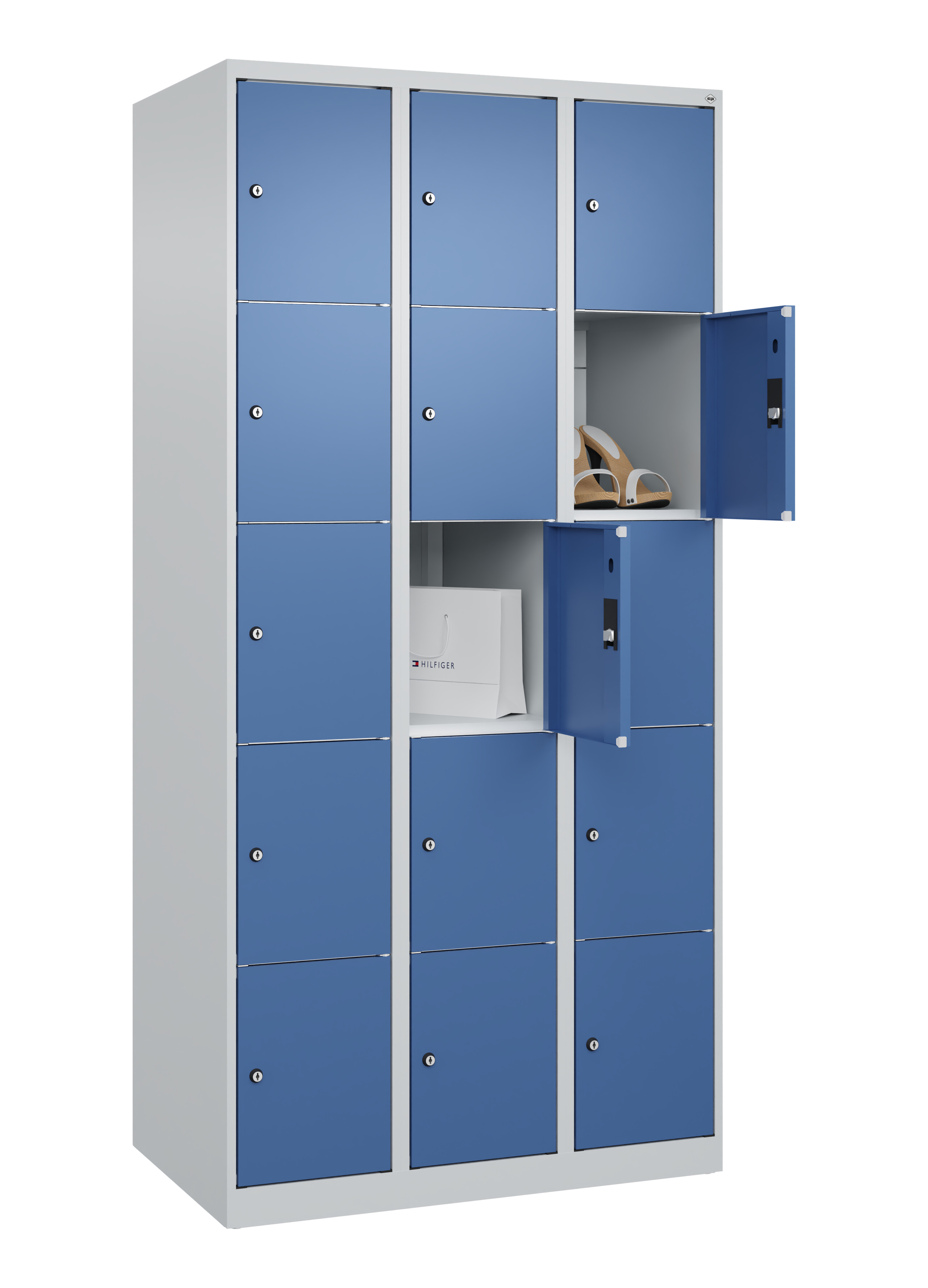 Schließfachschrank Classic Plus, 15 Fächer, 1850x900x500mm