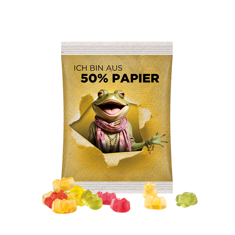 Maxitüte Folie mit ca. 50% Papieranteil weiß Trolli Premium Bärchen Maxitüte Folie mit ca. 50% Papieranteil weiß Trolli Premium Bärchen