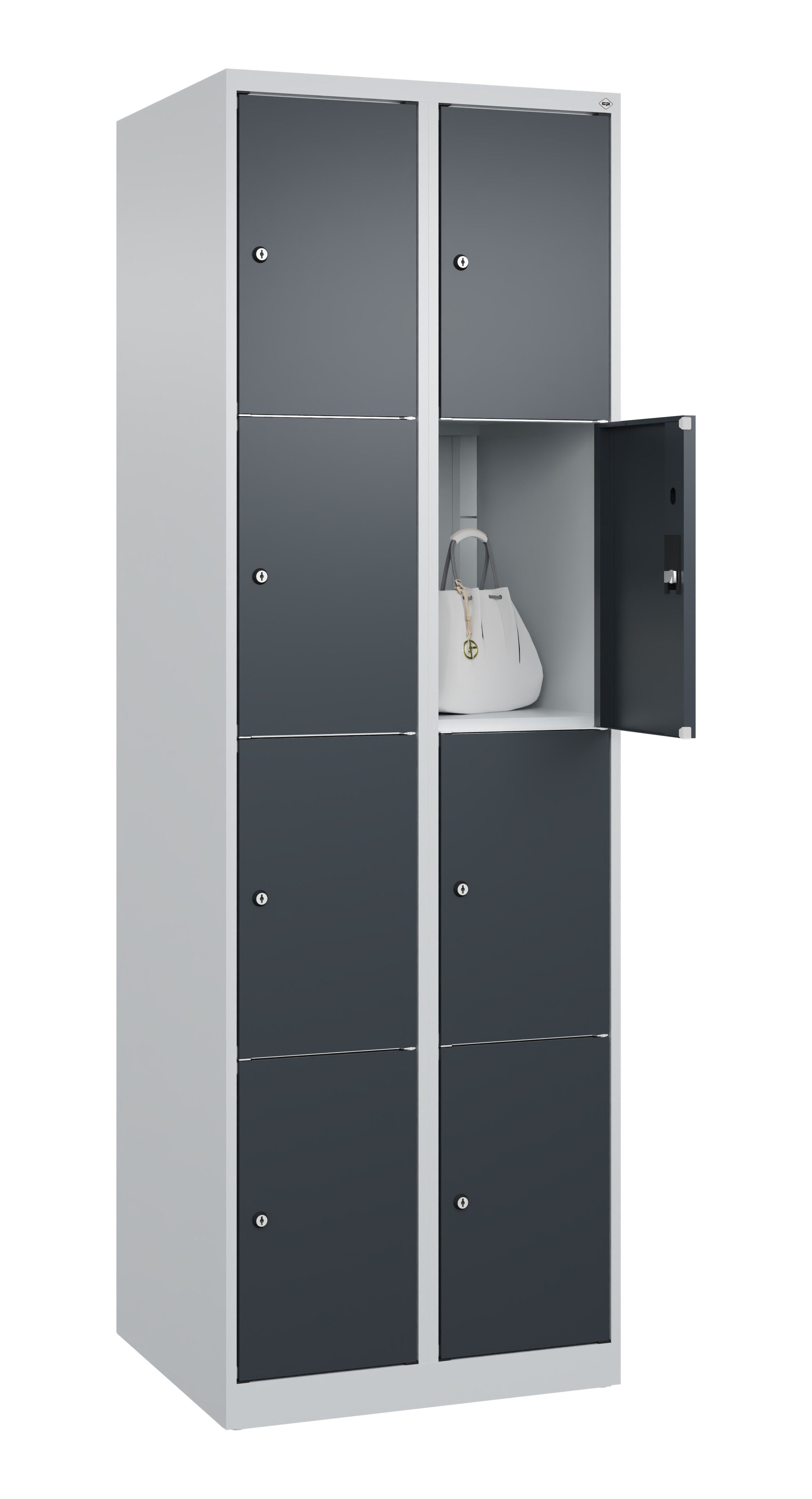 Schließfachschrank Classic Plus, 8 Fächer, 1850x600x500mm