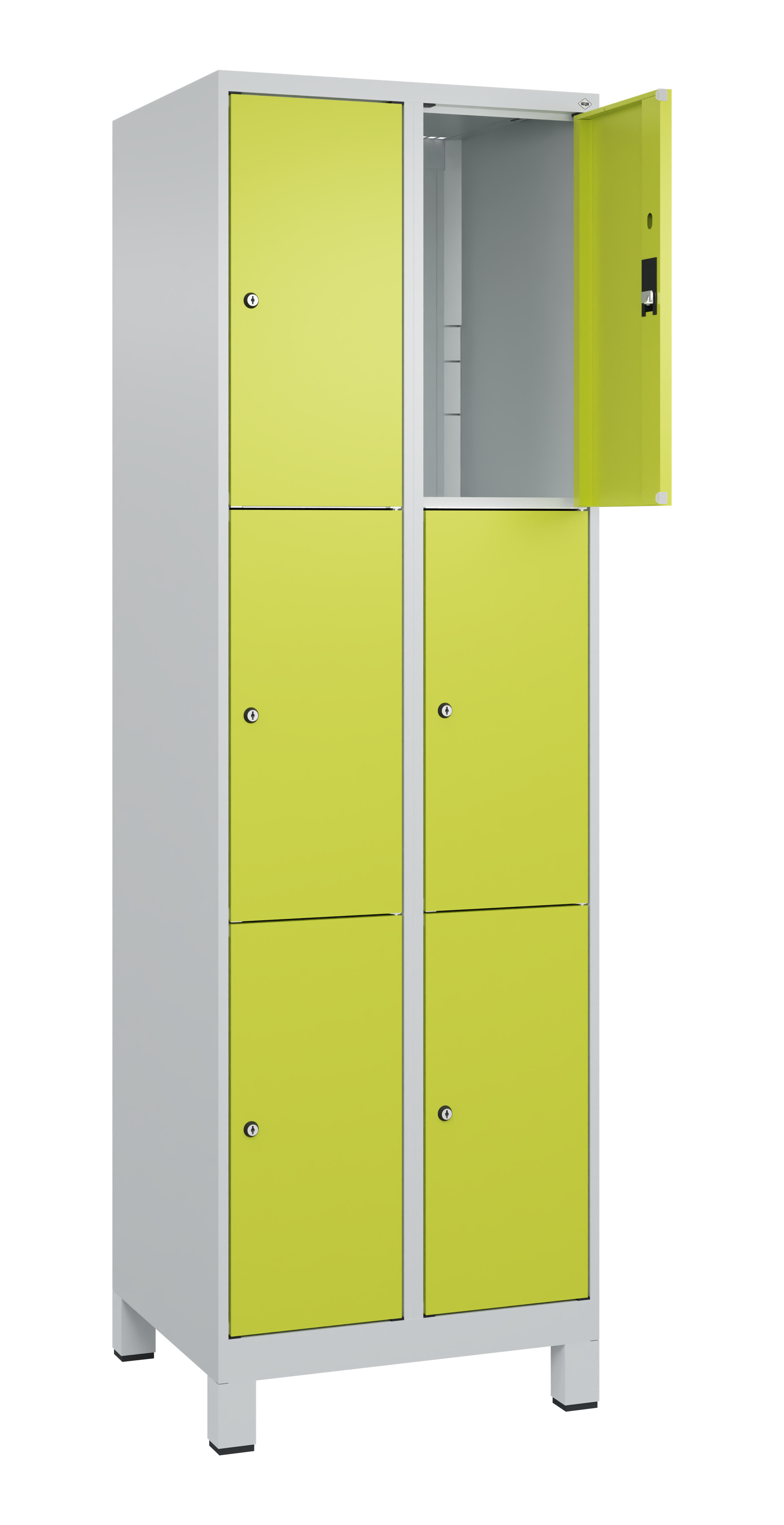 Schließfachschrank Classic Plus, Füße, 6 Fächer, 1950x600x500mm Schließfachschrank Classic Plus, Füße, 6 Fächer, 1950x600x500mm