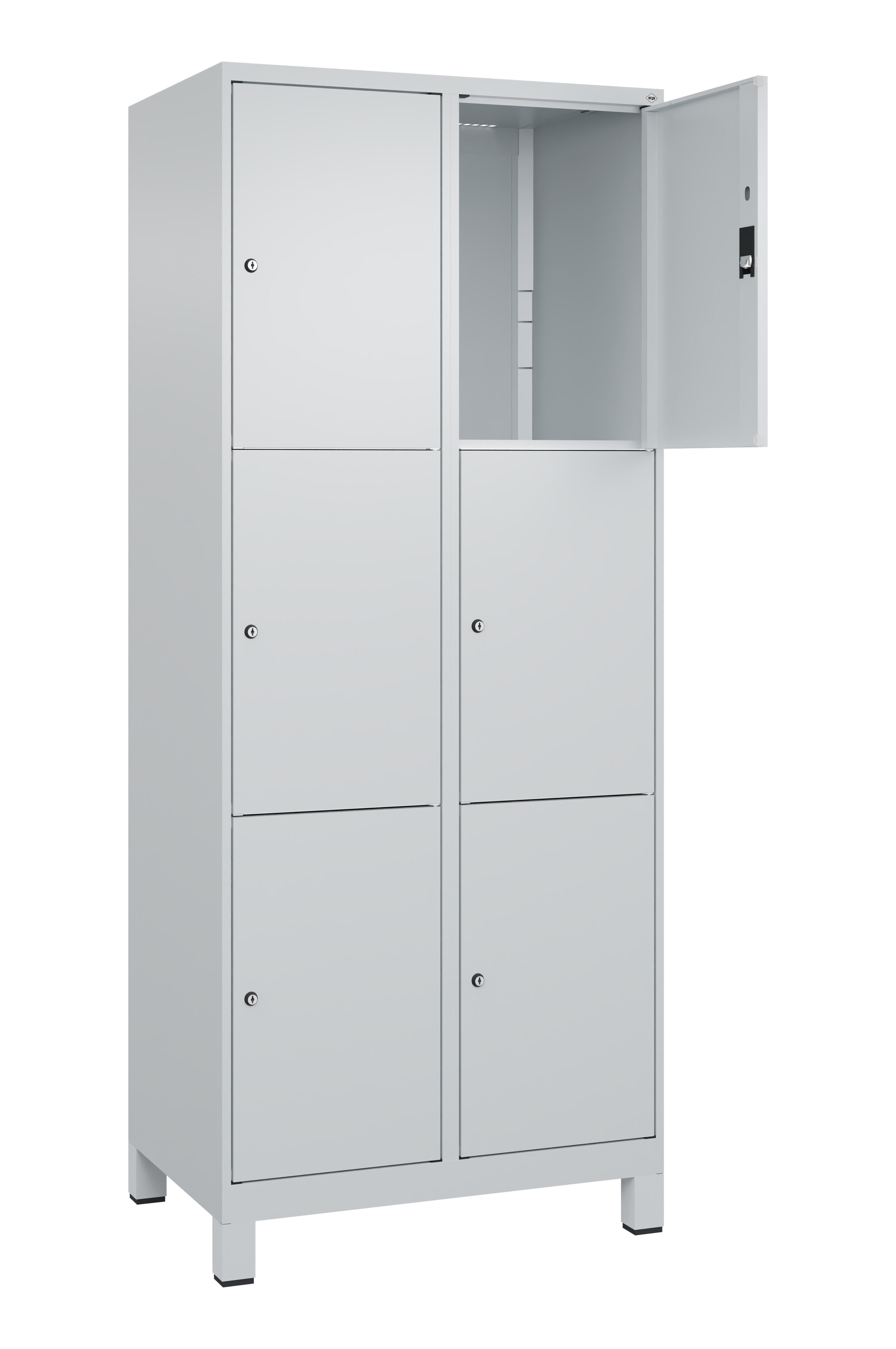 Schließfachschrank Classic Plus, Füße, 6 Fächer, 1950x800x500mm Schließfachschrank Classic Plus, Füße, 6 Fächer, 1950x800x500mm