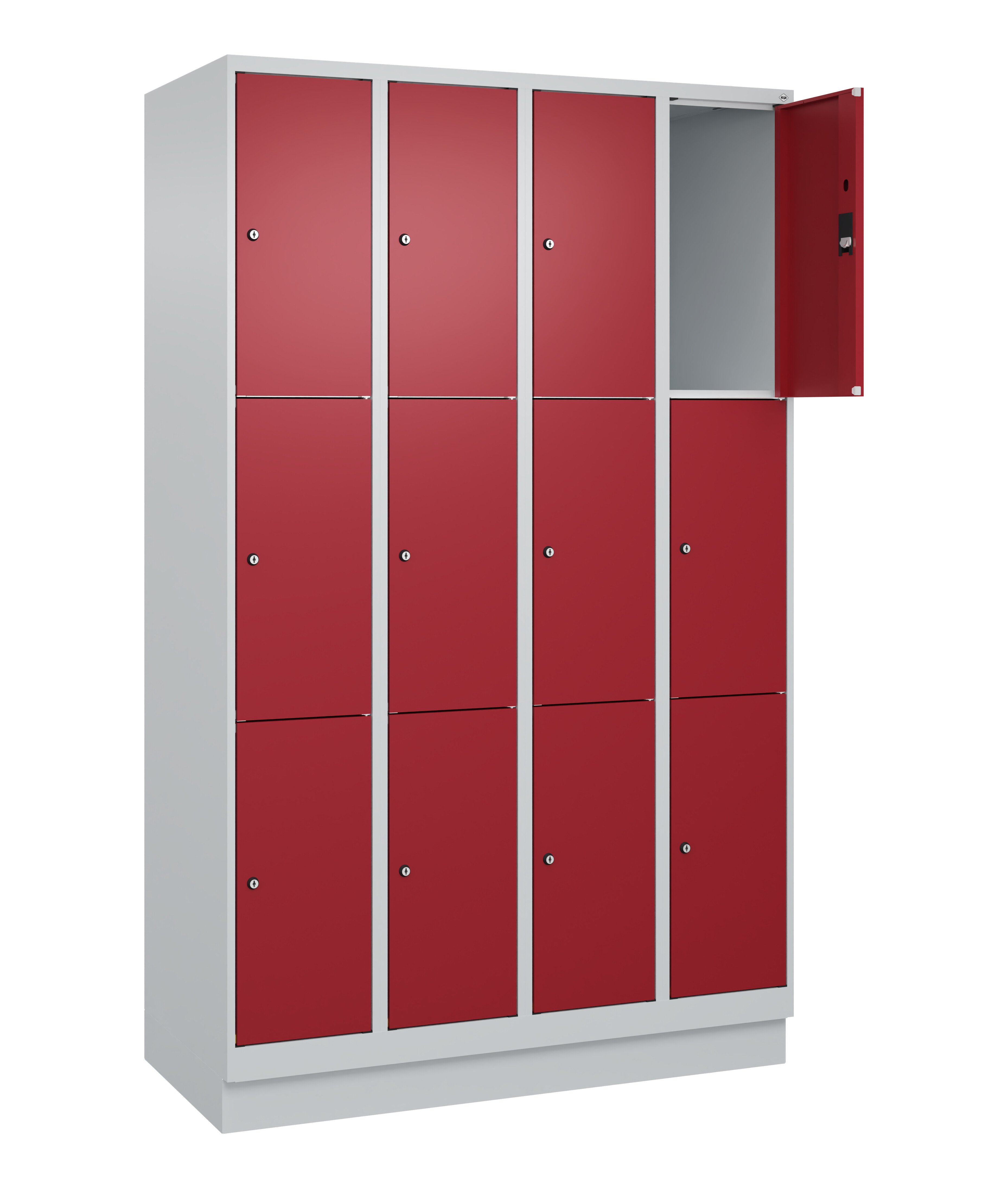 Schließfachschrank Classic Plus, Sockel, 12 Fächer, 1950x1200x500mm Schließfachschrank Classic Plus, Sockel, 12 Fächer, 1950x1200x500mm