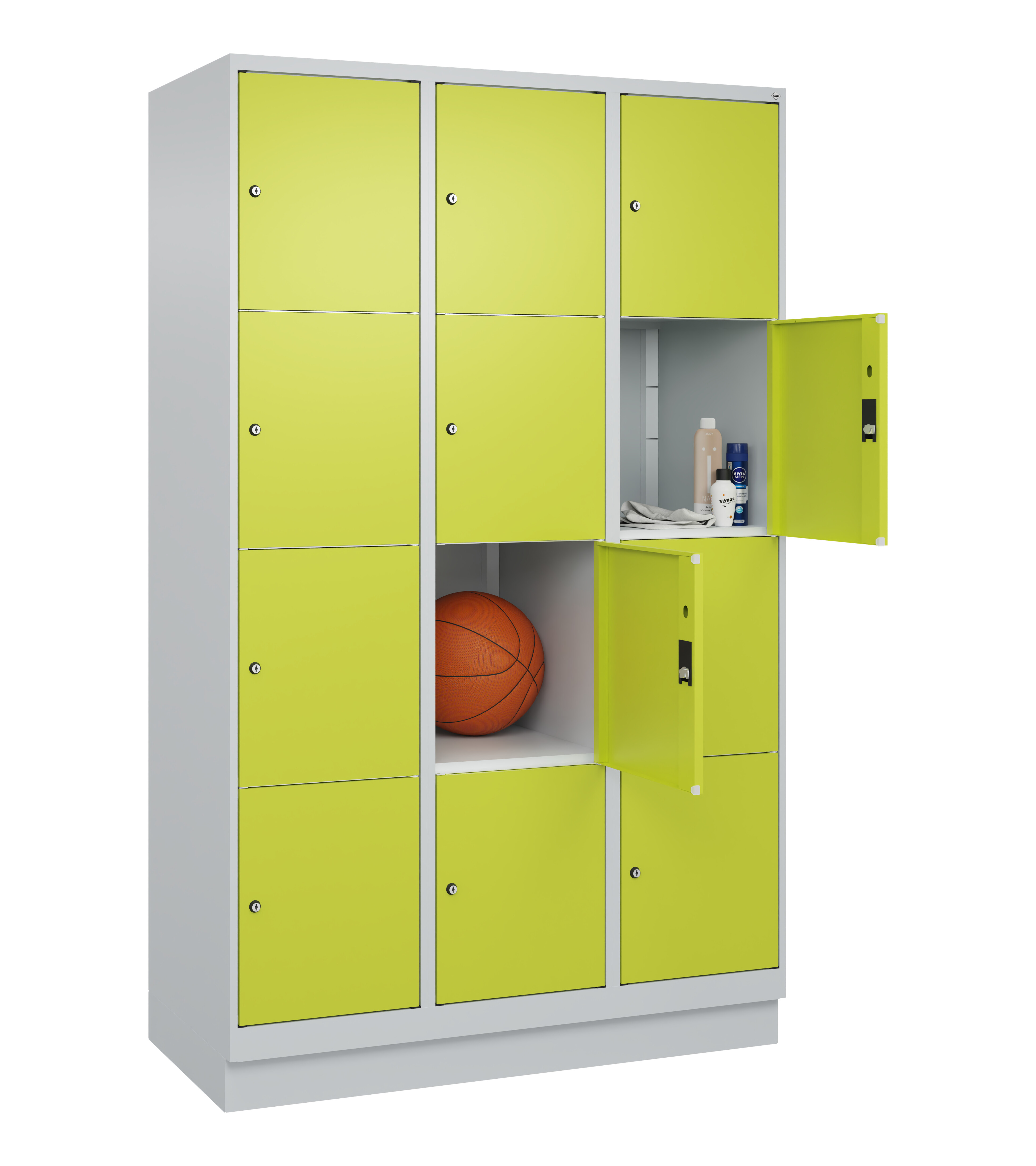 Schließfachschrank Classic Plus, Sockel, 12 Fächer, 2120x1200x500mm Schließfachschrank Classic Plus, Sockel, 12 Fächer, 2120x1200x500mm