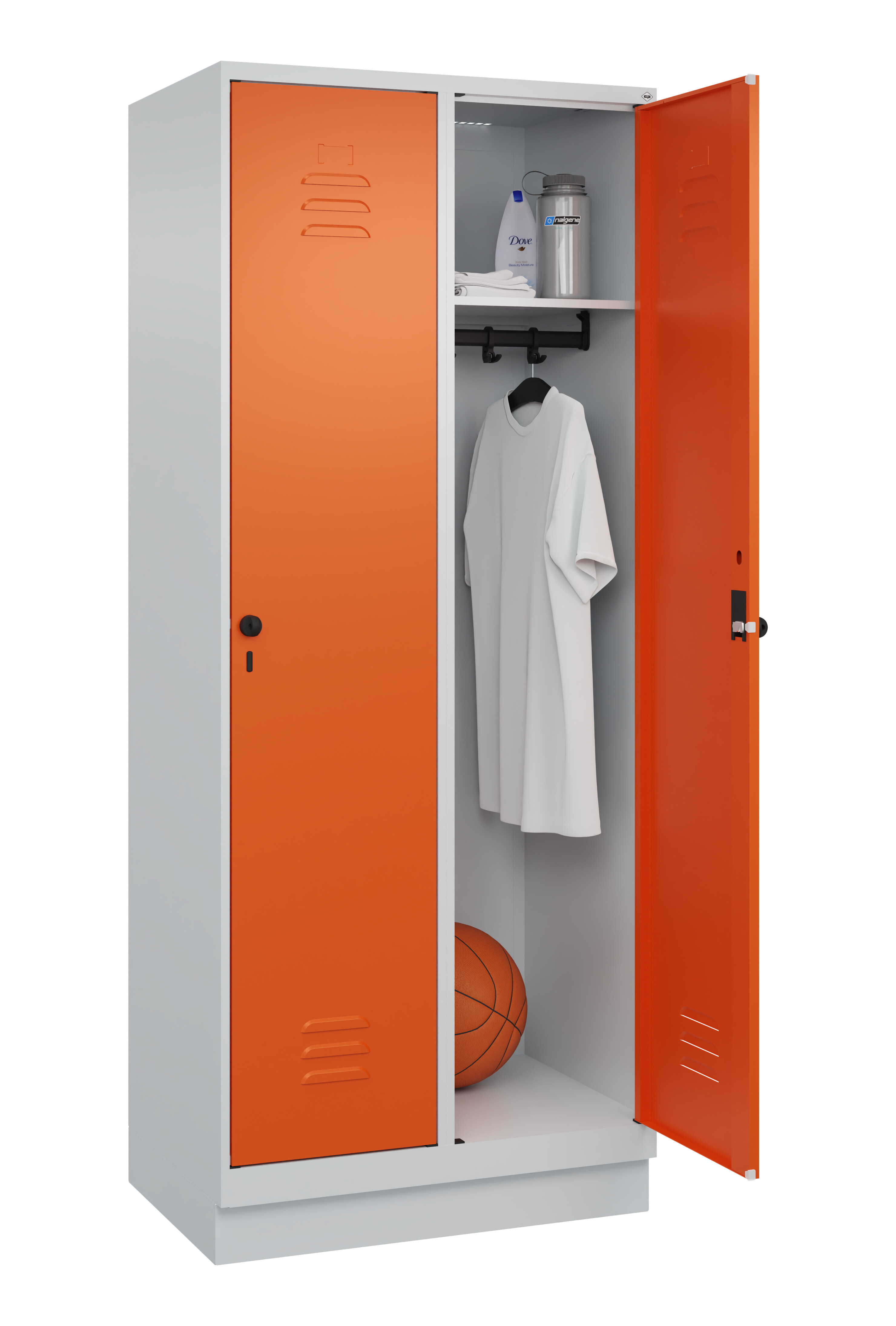 Spind Classic Plus, Sockel, 2 Abteile, 1950x800x500mm Spind Classic Plus, Sockel, 2 Abteile, 1950x800x500mm