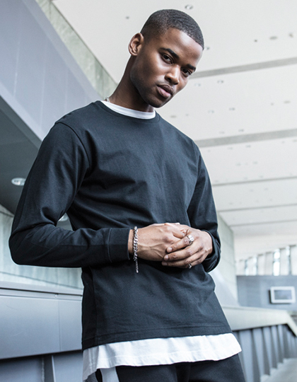 Build Your Brand Long Sleeve Tee With Cuffrib