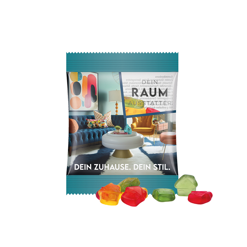 Minitüte 15 g Folie transparent Trolli Fruchtgummi Haus