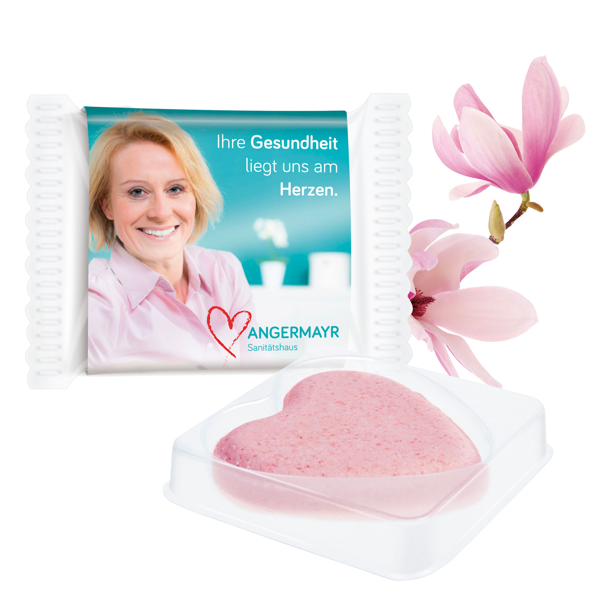 Badeherz Magnolia - Sachet mit Banderole Badeherz Magnolia - Sachet mit Banderole